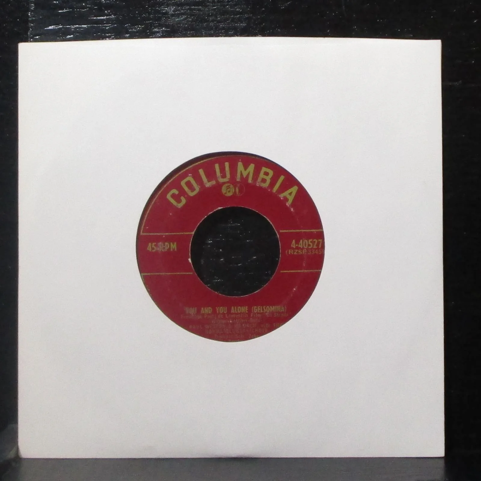 Paul Weston - The Kentuckian Song / You And You Alone 7" VG Vinyl 45 Columbia - Image 2