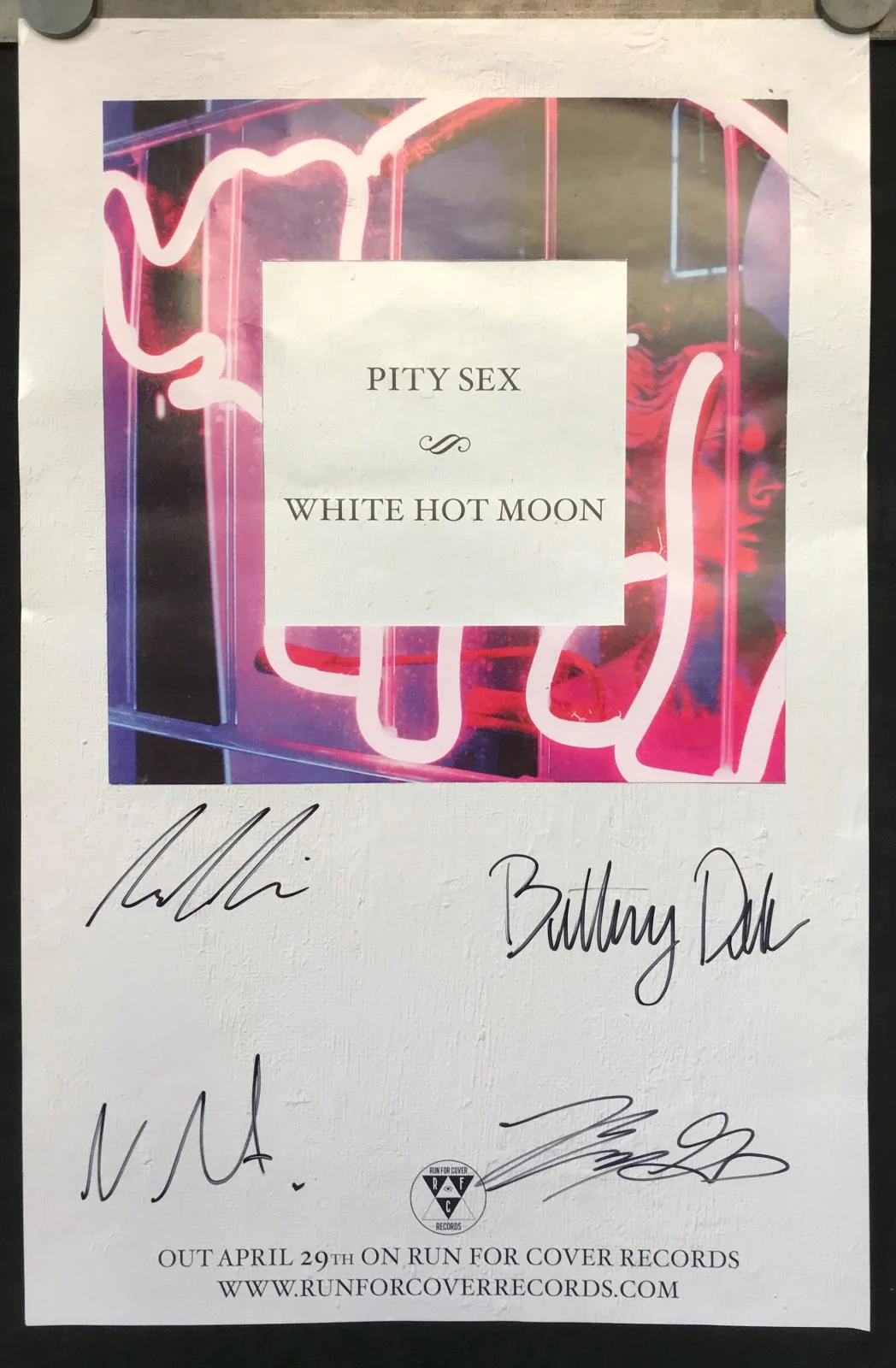 Pity Sex - White Hot Moon 11" x 17" VG+ Singed Poster