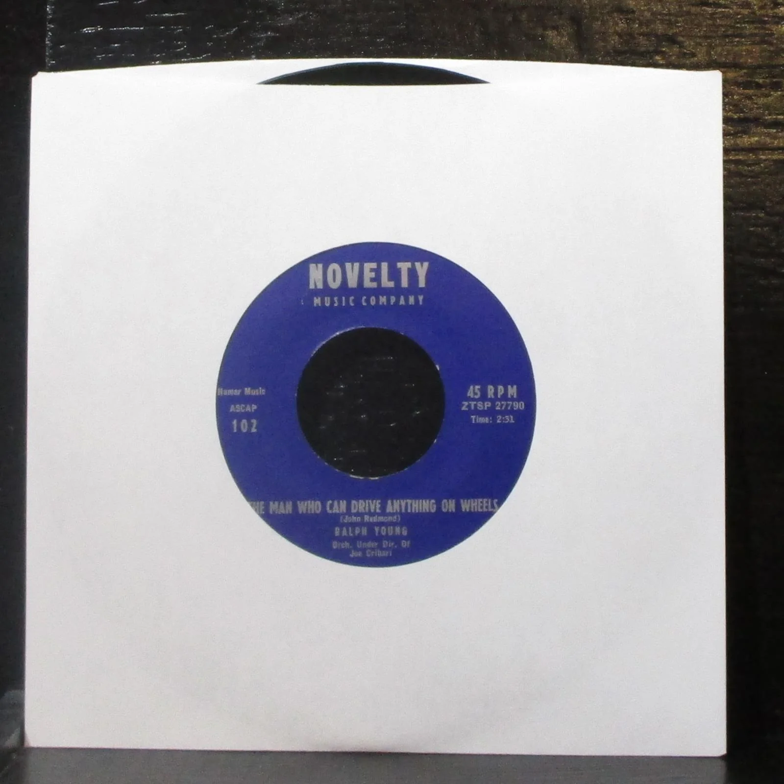 Ralph Young - Golden Years 7" VG+ Vinyl 45 Novelty Music Company 102 USA - Image 2