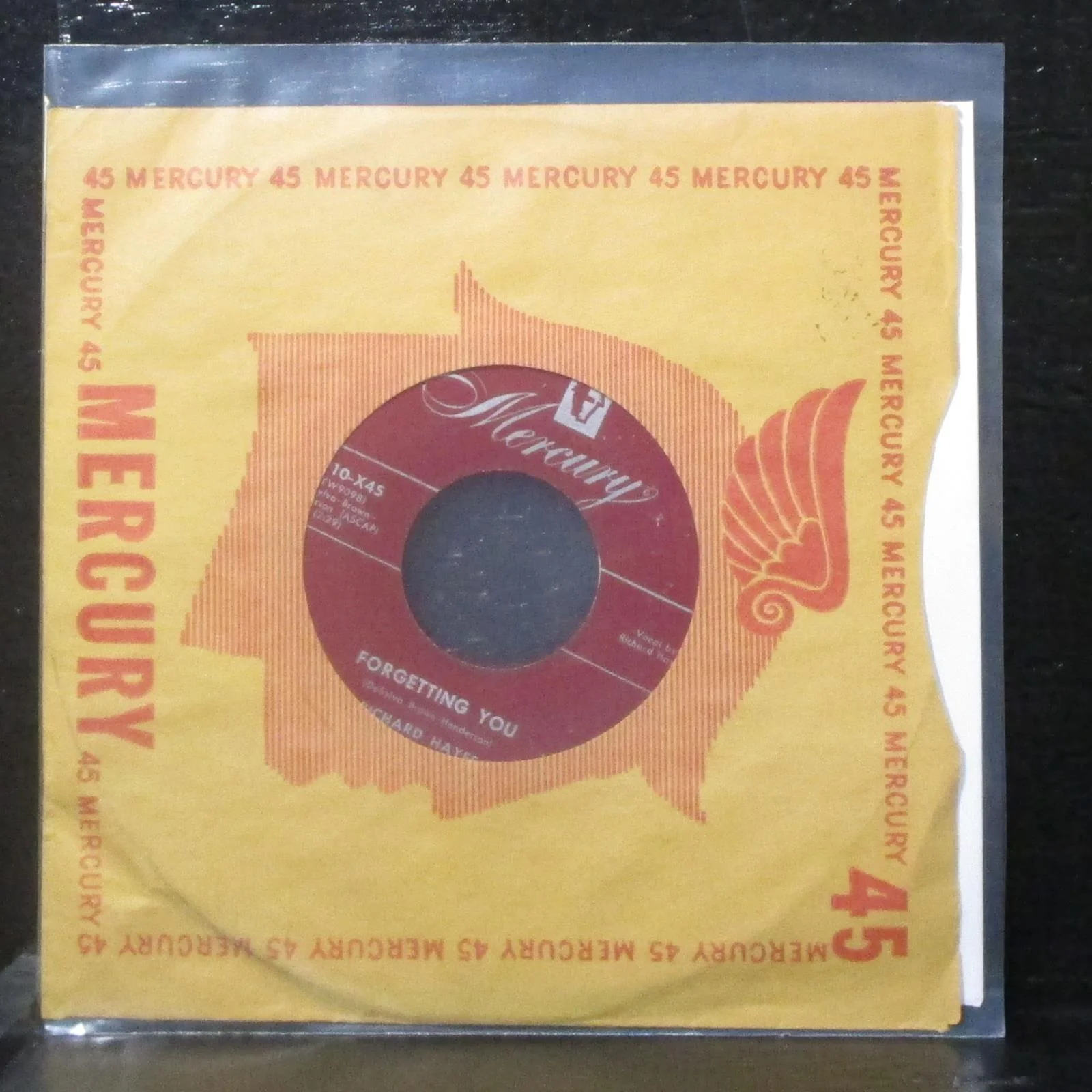 Richard Hayes - Forgive And Forget 7" VG+ Vinyl 45 Mercury 5910-X45 USA 1952 - Image 2