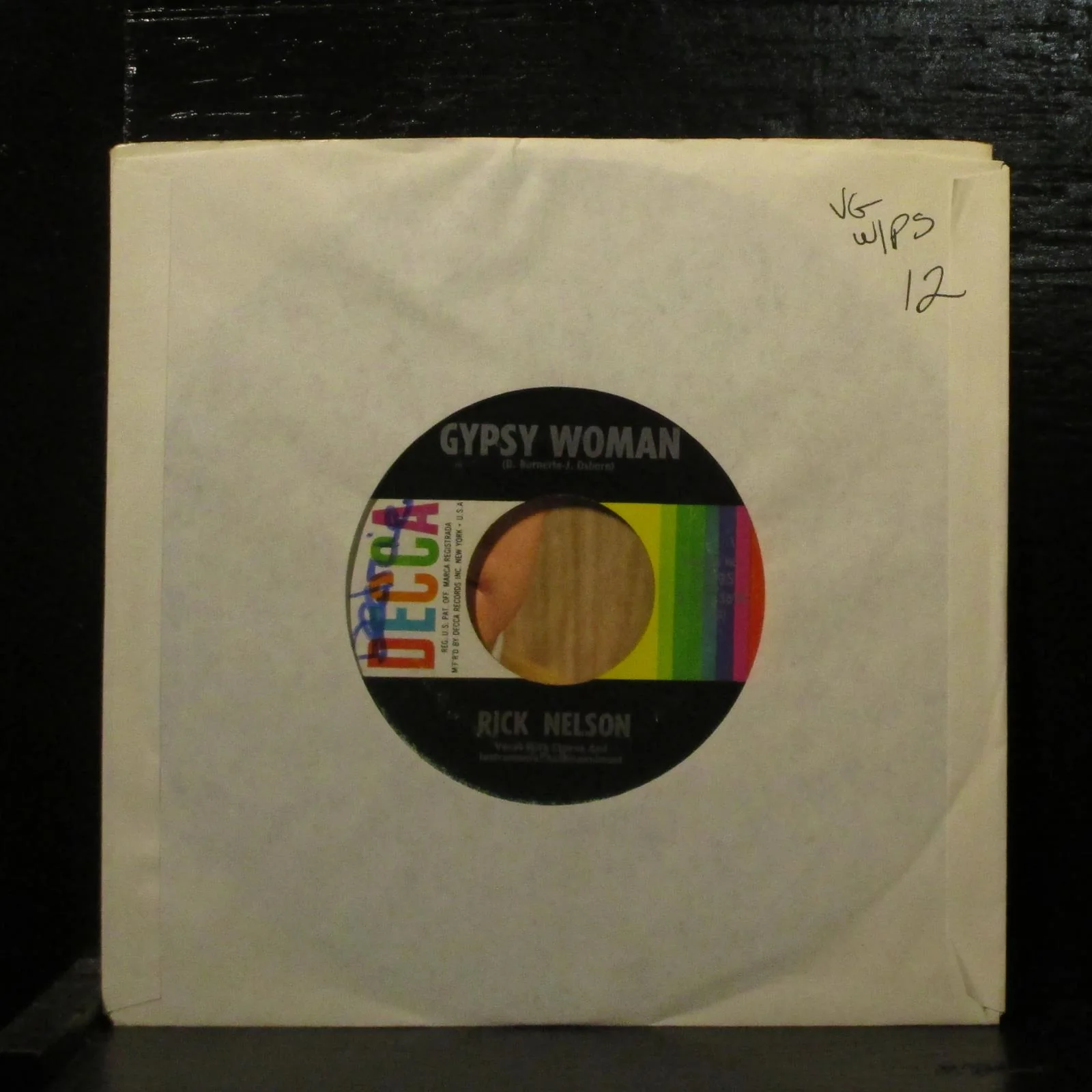 Rick Nelson String Along / Gypsy Woman VG 7" Vinyl 45 Deccs 31495 Rock 1963 - Image 2