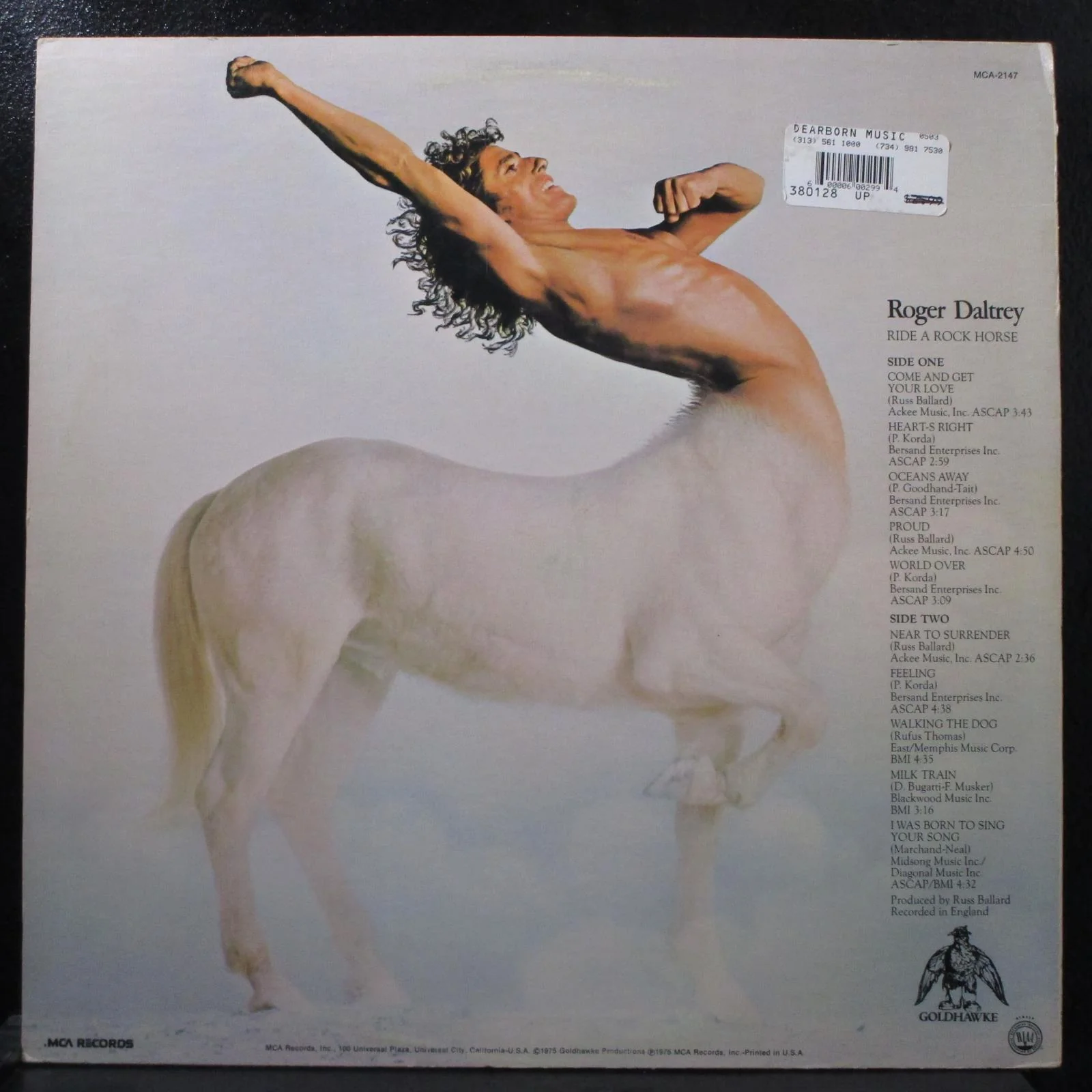Roger Daltrey - Ride A Rock Horse VG+ LP MCA-2147 USA 1975 - Image 2