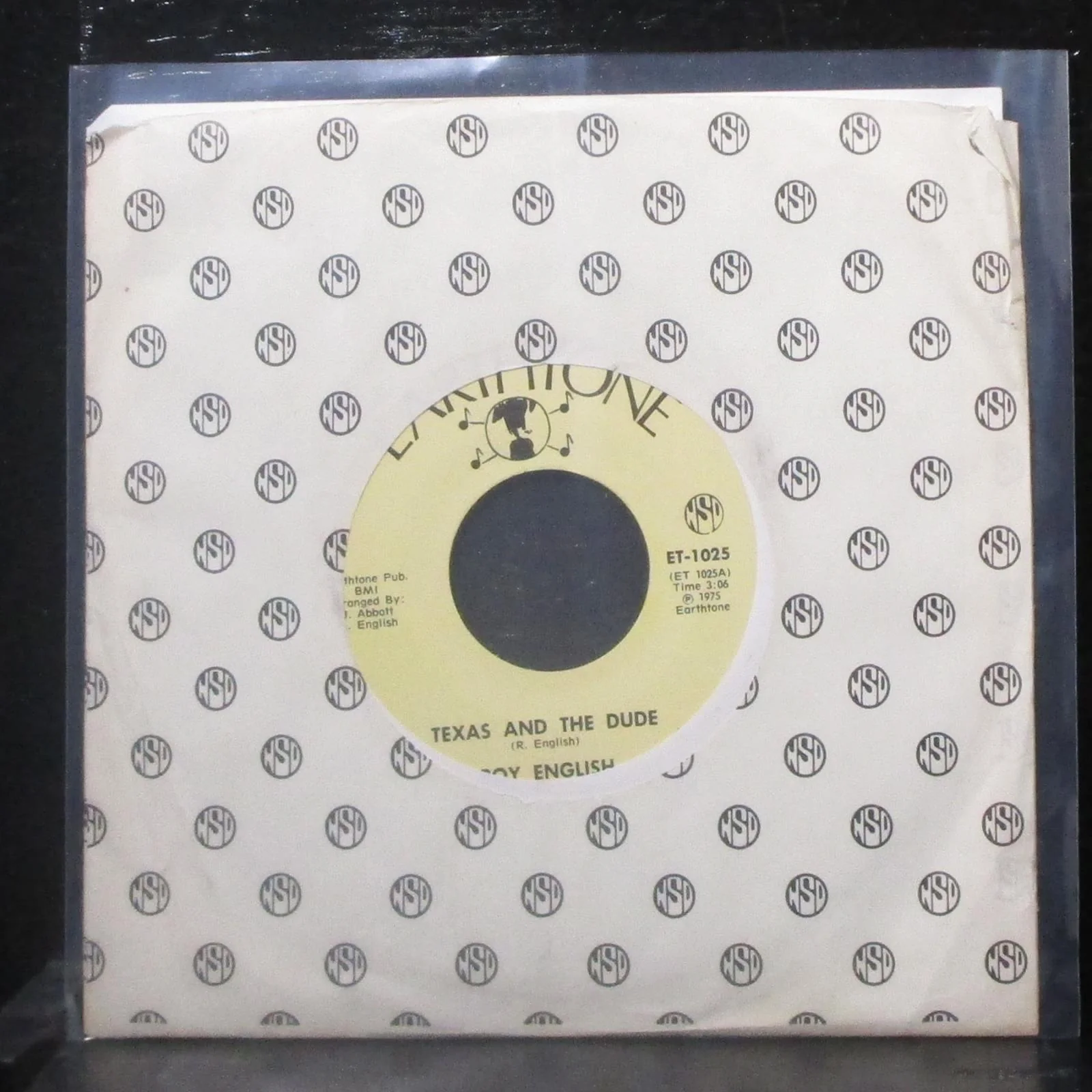 Roy English - Texas And The Dude / Dream Waltz 7" Mint- Vinyl 45 Earthtone 1975
