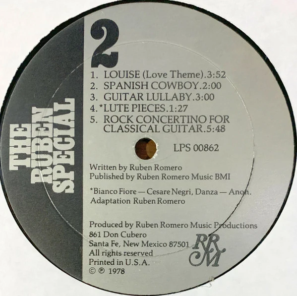 Ruben Romero - The Ruben Special - New LP Record 1978 Private Press USA Vinyl - Psychedelic Rock / Jazz-Rock / Latin Jazz - Image 4
