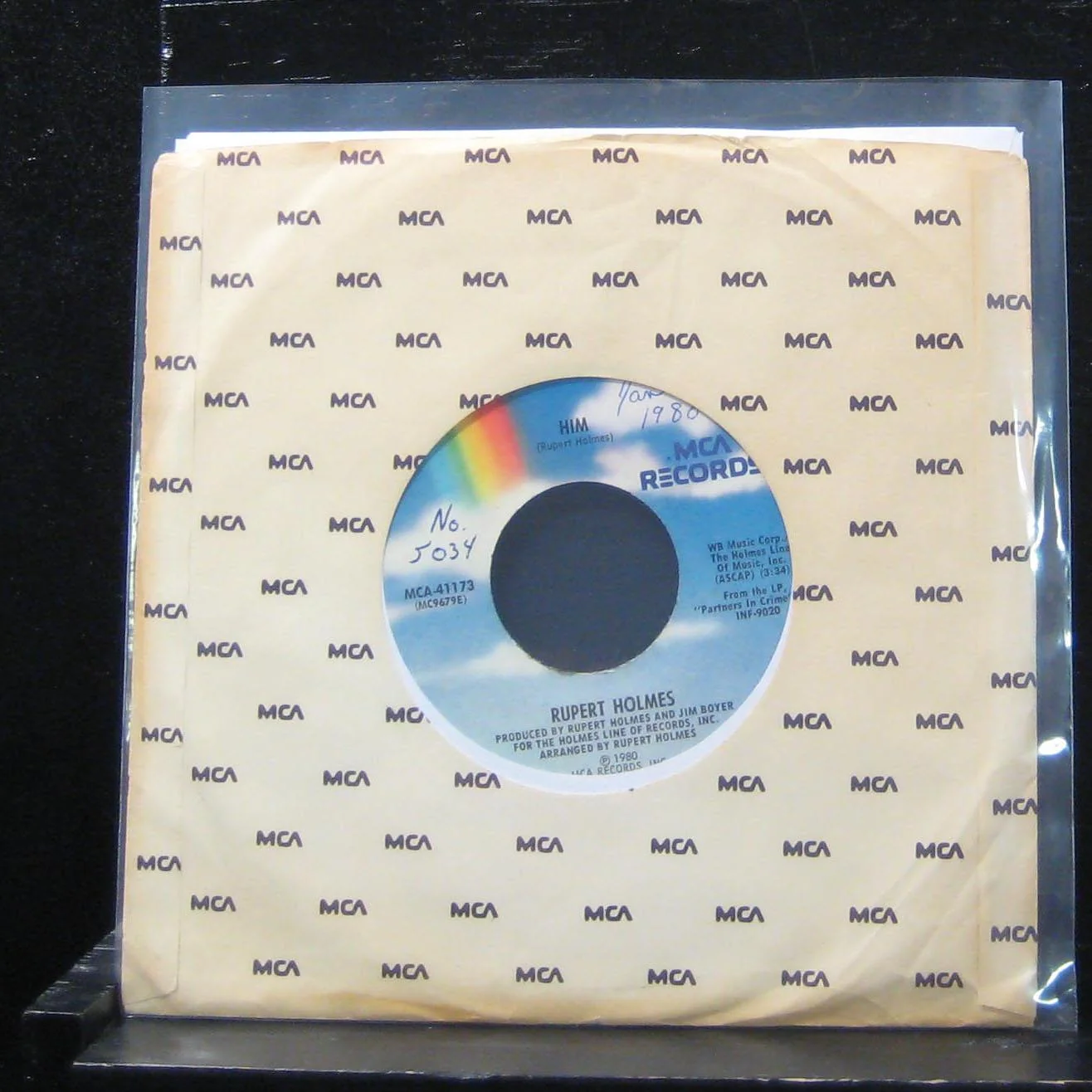 Rupert Holmes - Him / Get Outta Yourself 7" Mint- MCA-41173 Vinyl 45 MCA 1980