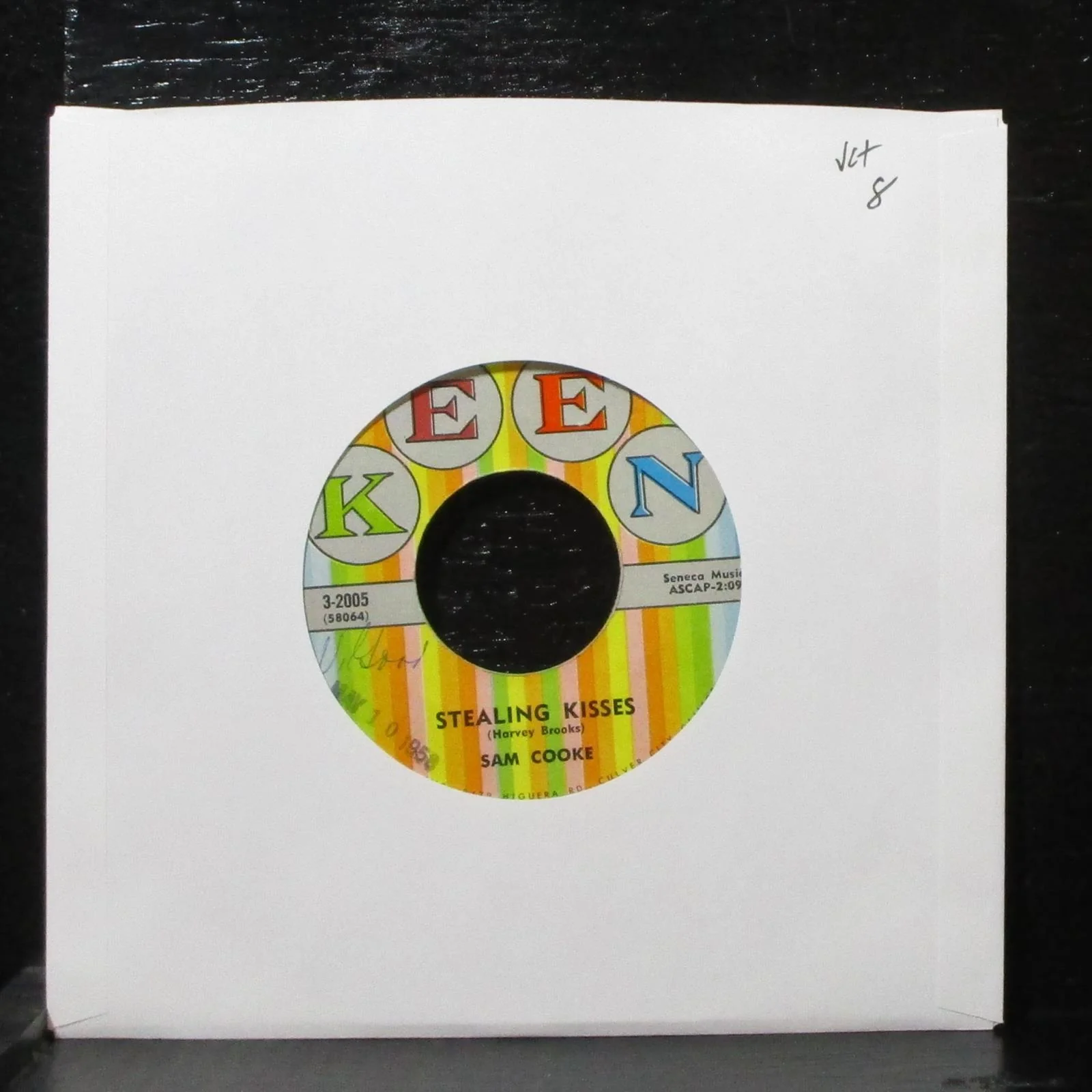 Sam Cooke - Stealing Kisses / All Of My Life 7" VG+ Keen 3-2005 USA 1958