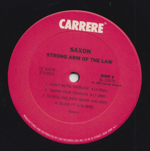Saxon - Strong Arm Of The Law (1980) - VG+ (VG- low grade cover) LP Record 1982 Carrere USA Vinyl - Heavy Metal - Image 2