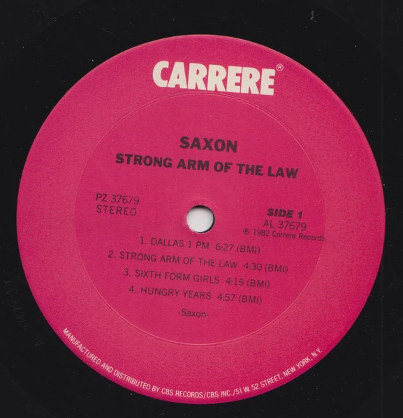 Saxon - Strong Arm Of The Law (1980) - VG+ (VG- low grade cover) LP Record 1982 Carrere USA Vinyl - Heavy Metal - Image 3