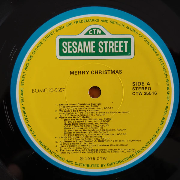 Sesame Street - Merry Christmas From Sesame Street - VG LP Record 1975 USA Vinyl - Holiday / Children's - Image 5