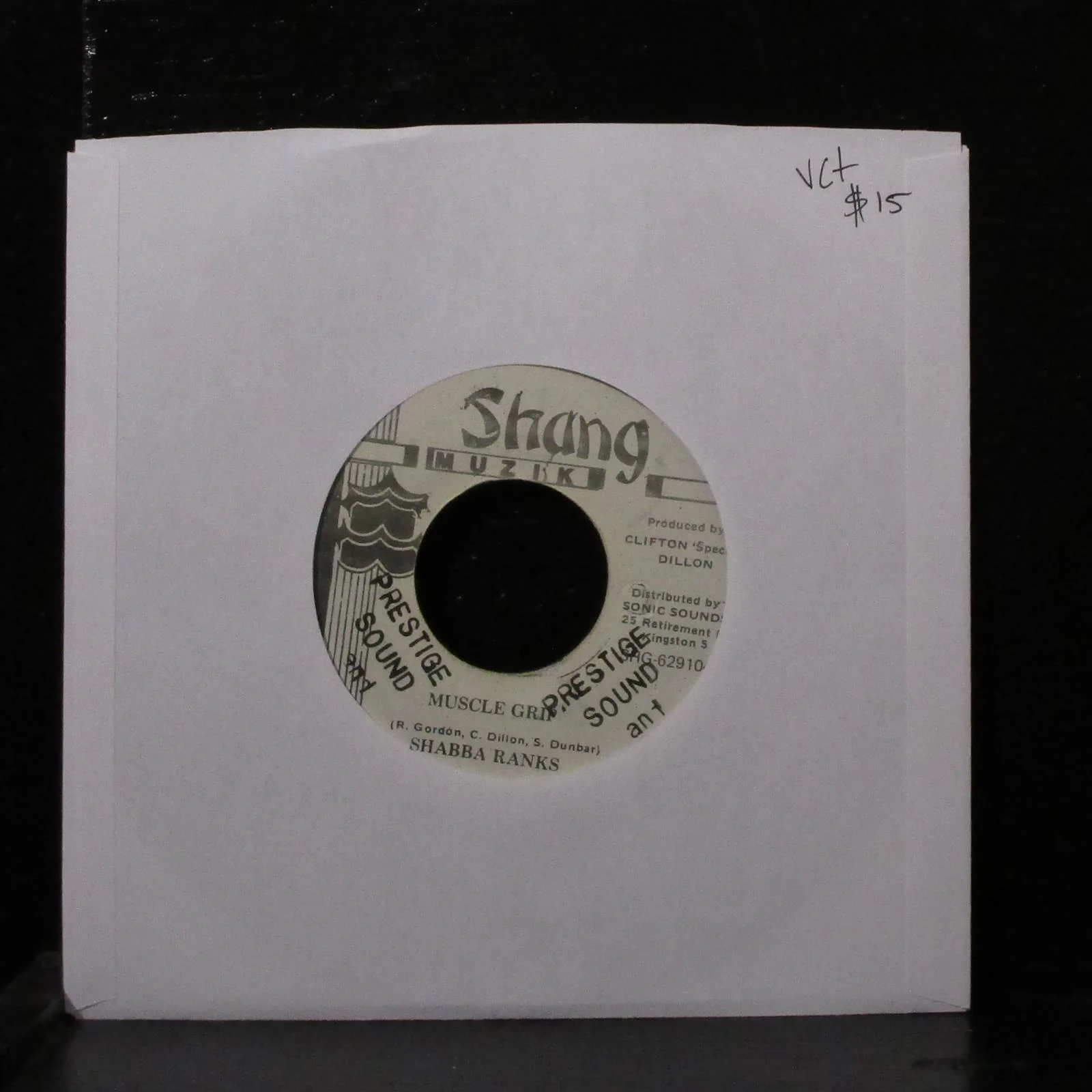 Shabba Ranks - Muscle Grip 7" VG+ Vinyl 45 Shang Muzik SHG-629104 Jamaica