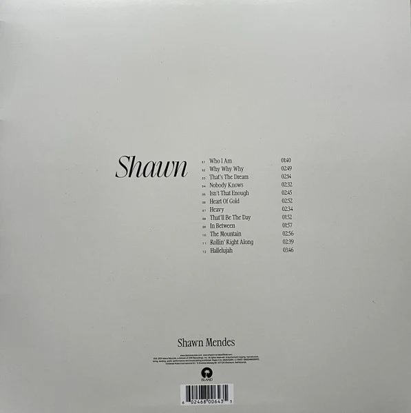 Shawn Mendes - Shawn - New 2 LP Record 2024 Island Spotify Fans First Exclusive Grey & White Swirl Vinyl & Poster - Image 2