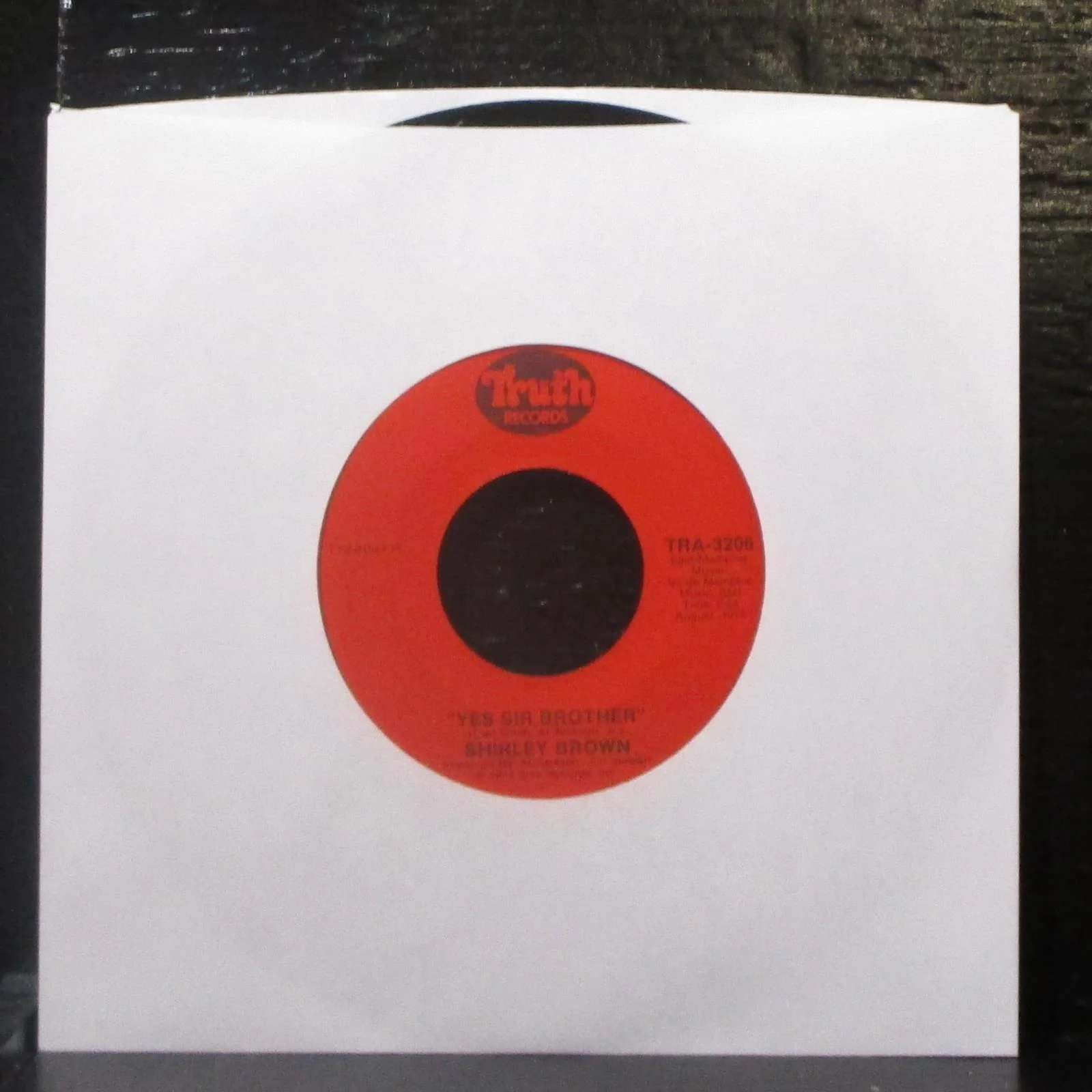 Shirley Brown - Woman To Woman / Yes Sir Brother 7" VG+ Vinyl 45 Truth TRA-3206 - Image 2