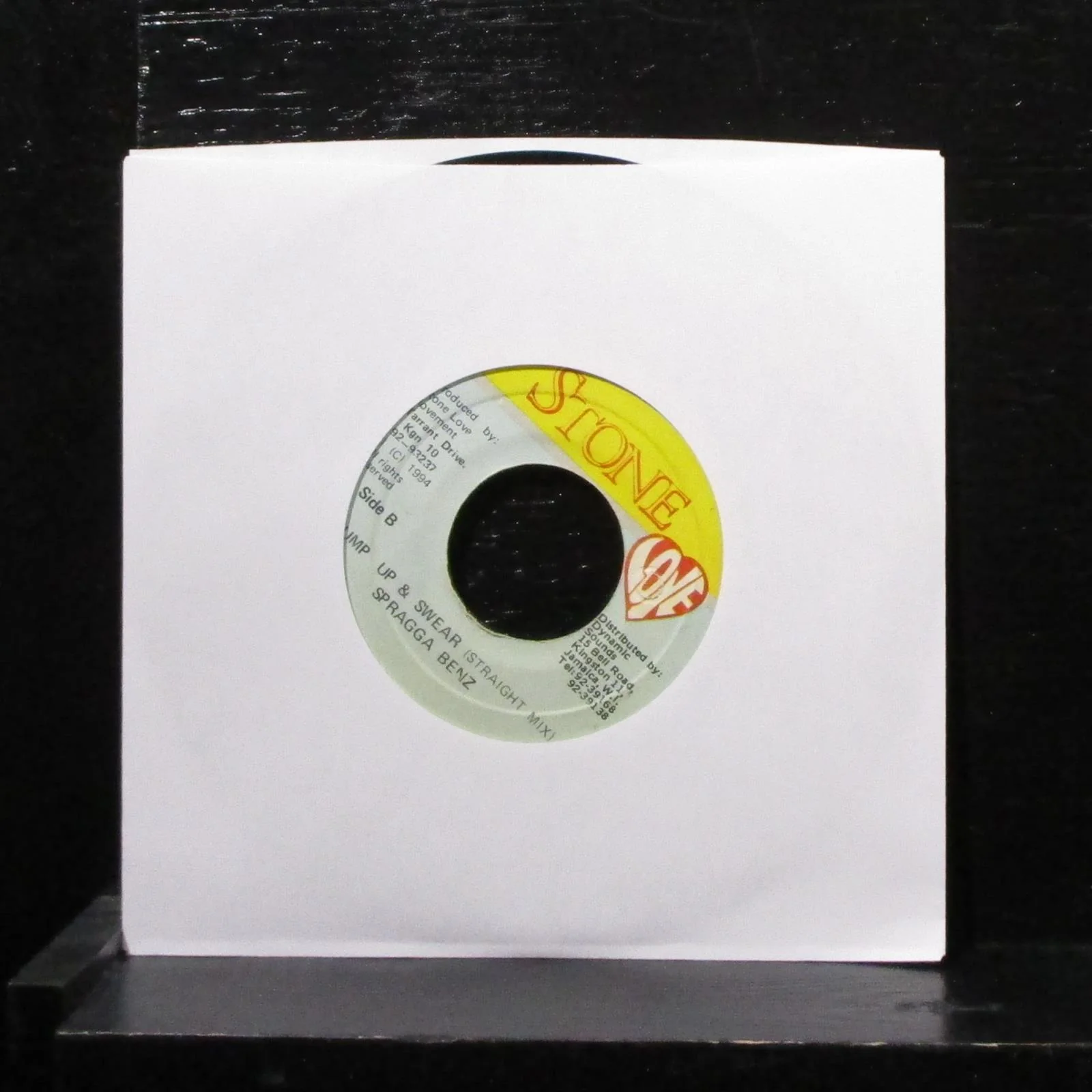Spragga Benz - Jump Up & Swear 7" VG+ Vinyl 45 Stone Love Jamaica 1994 - Image 2