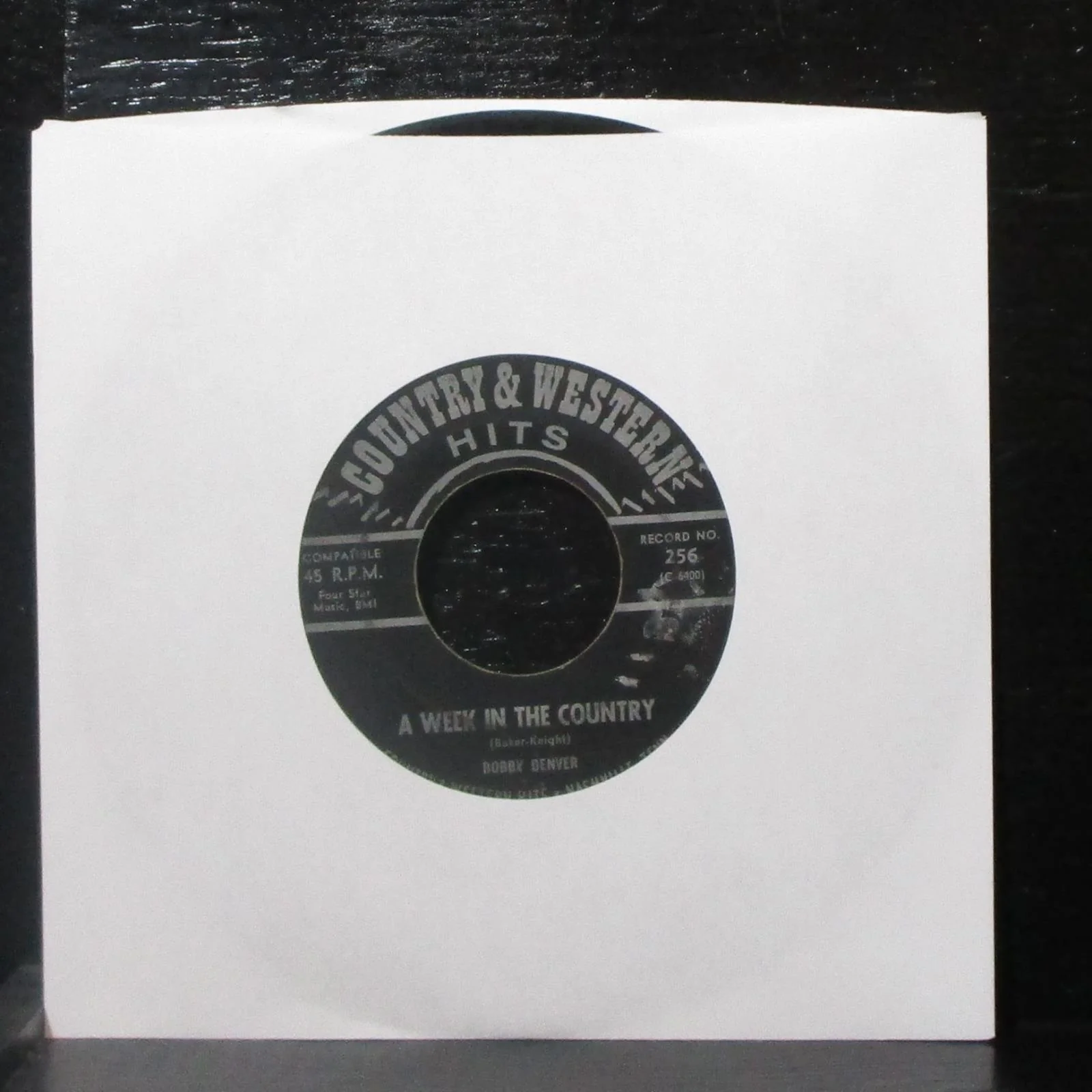 Stan Hardin / Bobby Denver - City Lights / A Week In The Country 7" VG Vinyl 45 - Image 2