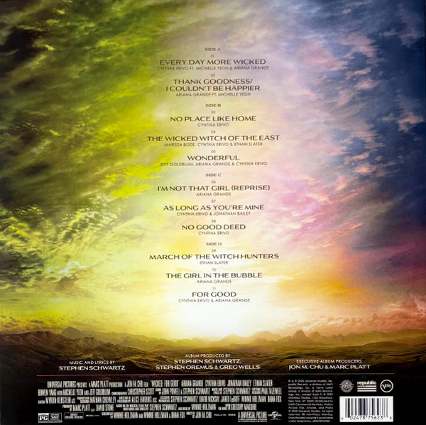 DAMAGED COVER - Stephen Schwartz - Wicked: For Good - New 2 LP Record 2025 Republic Target Exclusive Pink & Green Shimmer Marble Soundtrack / Musical - Image 2