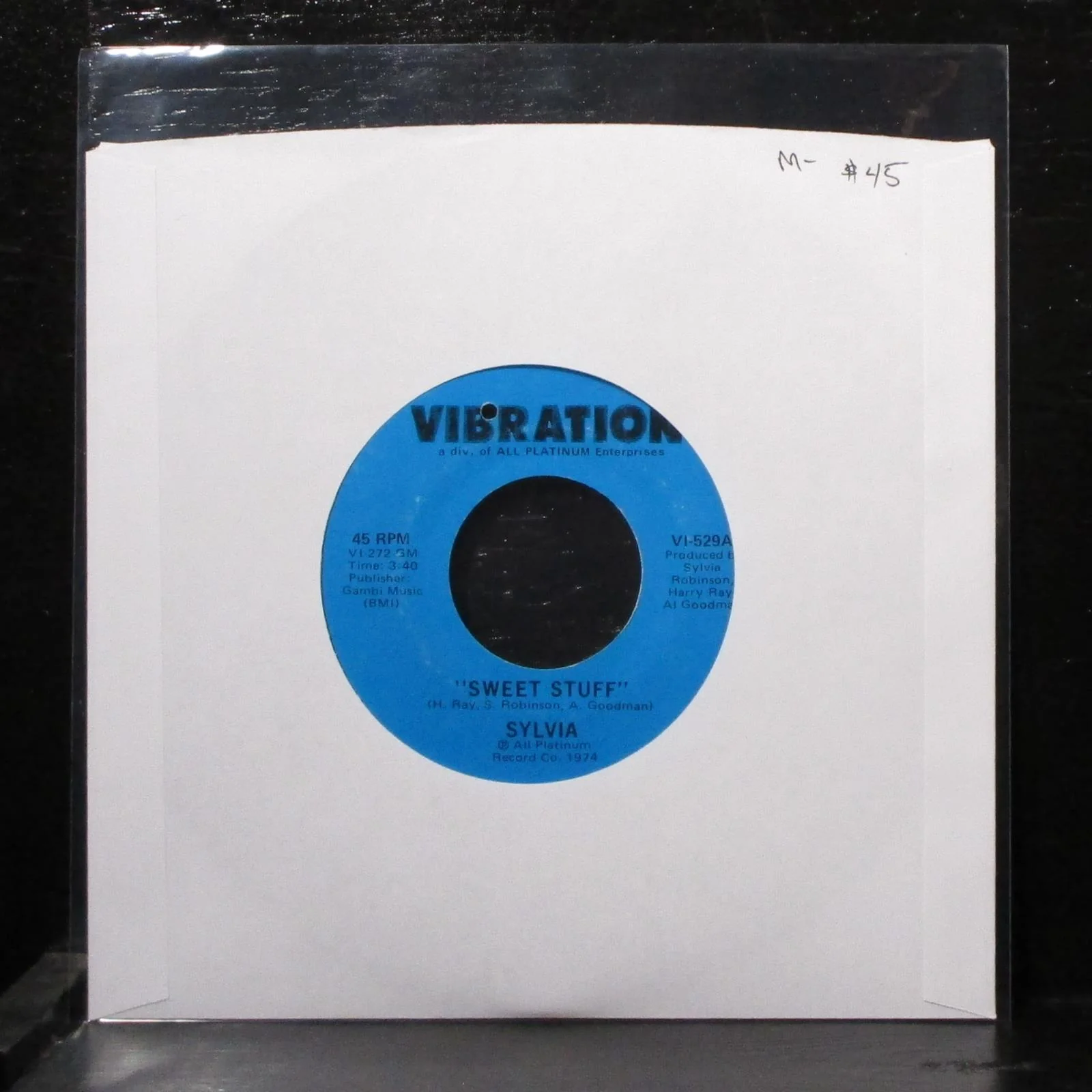 Sylvia - Sweet Stuff / Had Any Lately 7" Mint- Vinyl 45 VI-529 USA 1974