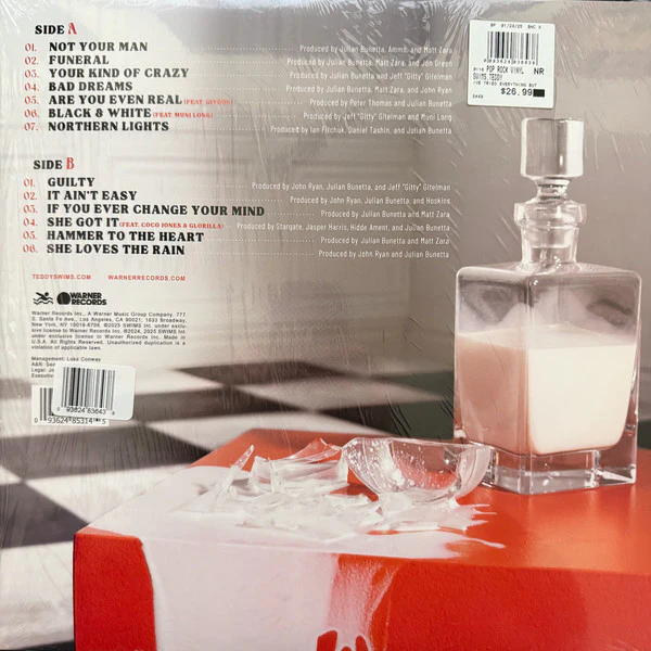 Teddy Swims - I've Tried Everything But Therapy (Part 2) - Mint- LP Record 2025 Warner Barnes & Noble Exclusive Translucent Milky Clear Vinyl & Insert - Soul / Pop / Funk - Image 2
