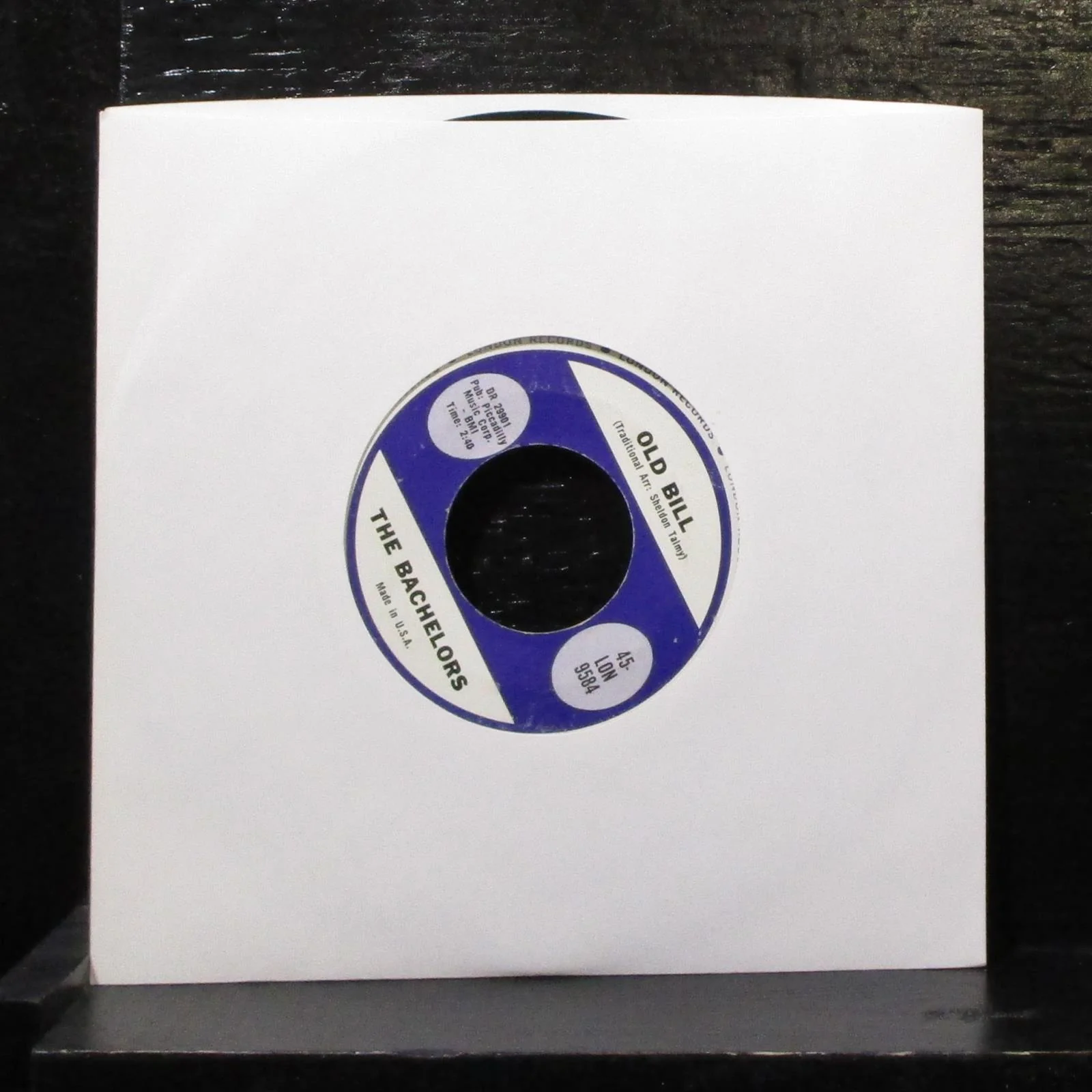 The Bachelors - Charmaine / Old Bill 7" VG+ Vinyl London 45-LON 9584 USA 1963 - Image 2