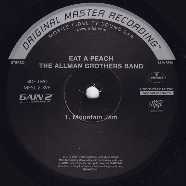 The Allman Brothers Band - Eat A Peach (1972) - Mint- 2 LP Record 2013 Mobile Fidelity Sound Lab MFSL 180 gram Original Master Recording Analog 180 gram Vinyl - Rock & Roll / Blues Rock / Folk Rock - Image 4