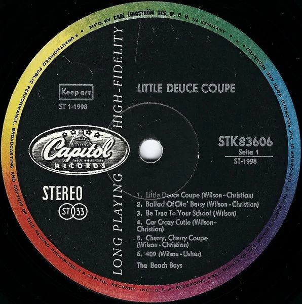 The Beach Boys - Little Deuce Coupe - VG- (low grade) LP Record 1963 Capitol Germany Stereo Vinyl - Surf Rock / Pop Rock - Image 4