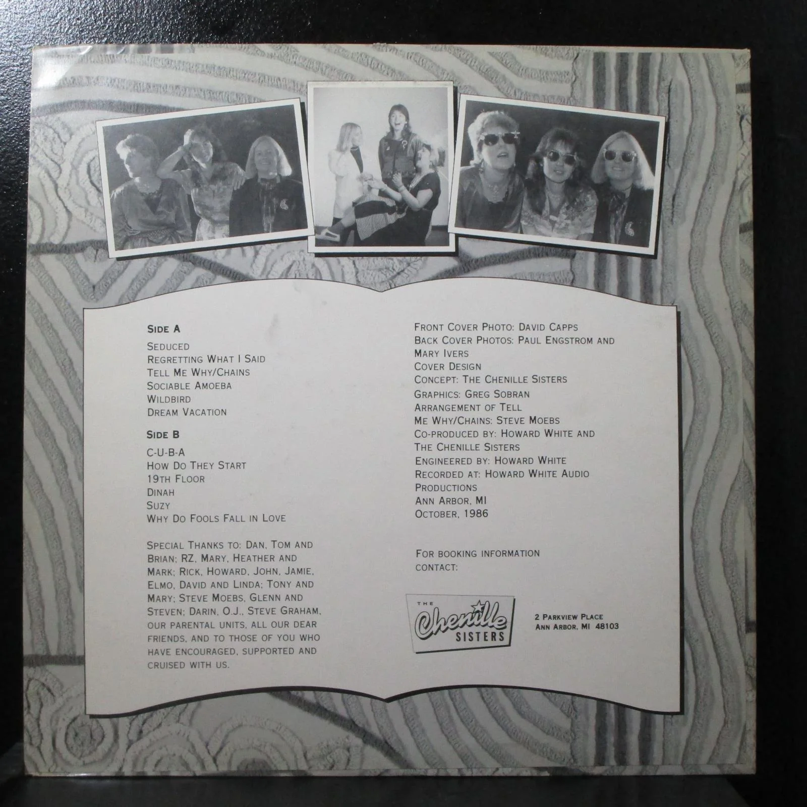 The Chenille Sisters VG+ LP Frou-Frou 611012X USA 1986 - Image 2