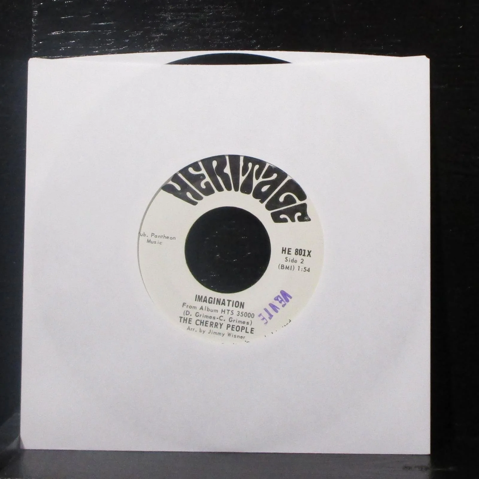The Cherry People - And Suddenly / Imagination 7" VG+ Vinyl 45 Heritage HE 801X - Image 2