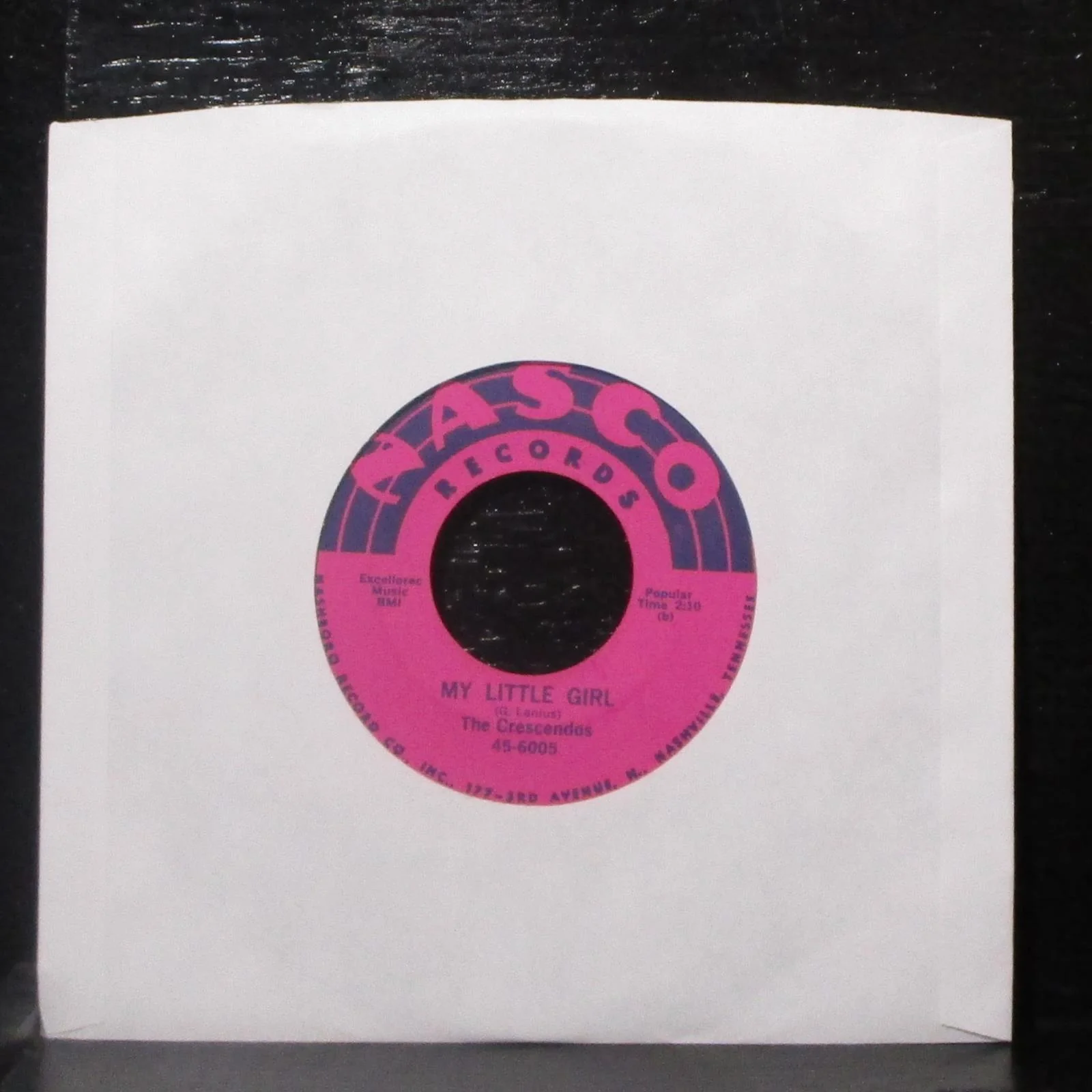The Crescendos - Oh Julie / My Little Girl 7" VG+ Vinyl 45-6005 Nasco lbl var #3 - Image 2