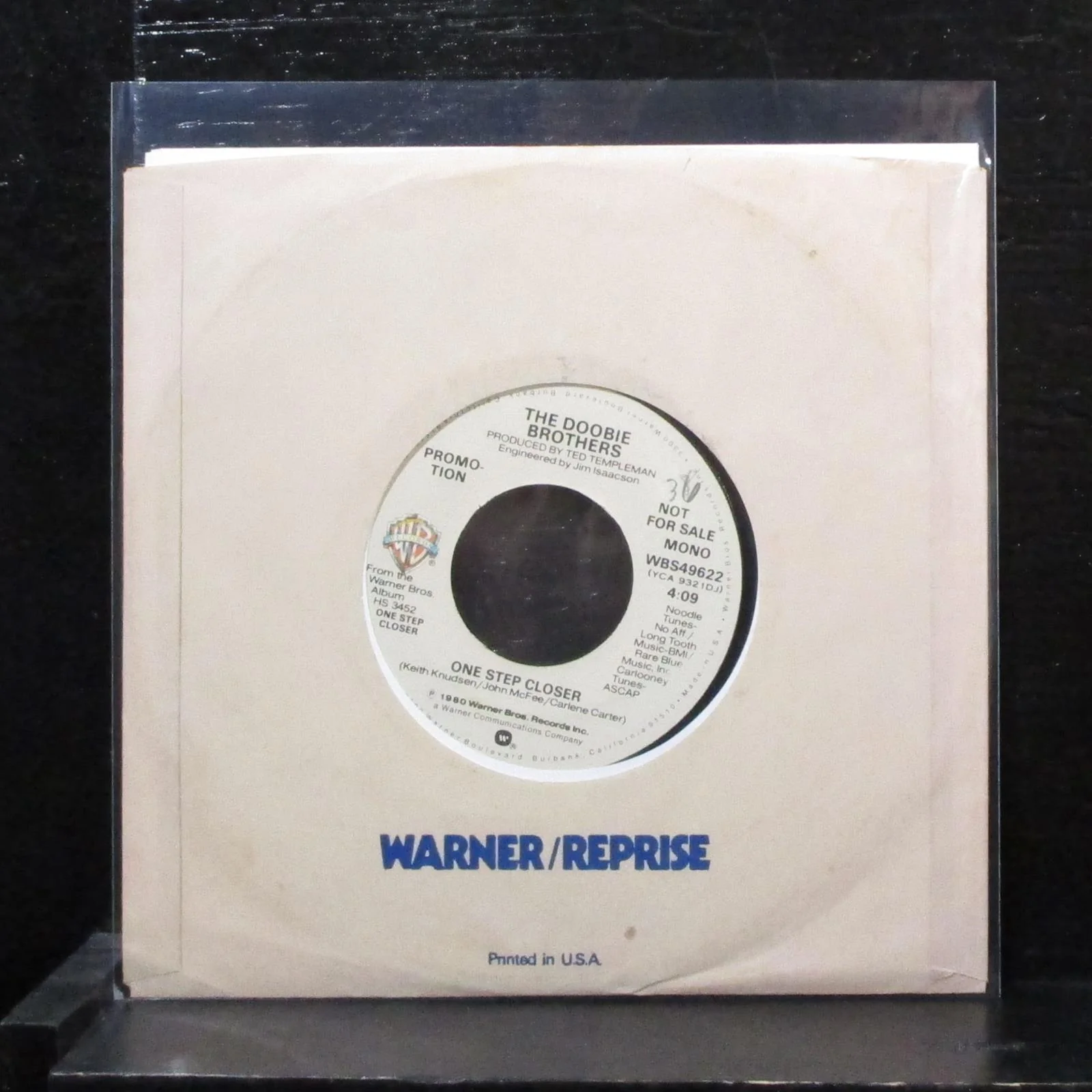 The Doobie Brothers - One Step Closer 7" VG+ Promo Vinyl 45 WBS49622 1980