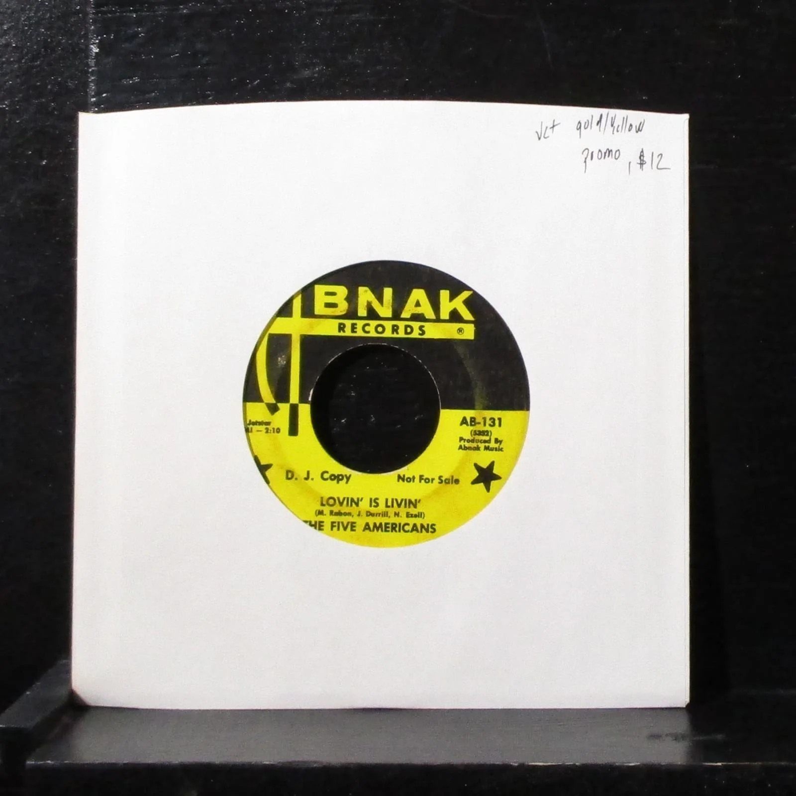 The Five Americans - Lovin' Is Livin' / Con Man 7" VG+ Promo Vinyl 45 AB-131