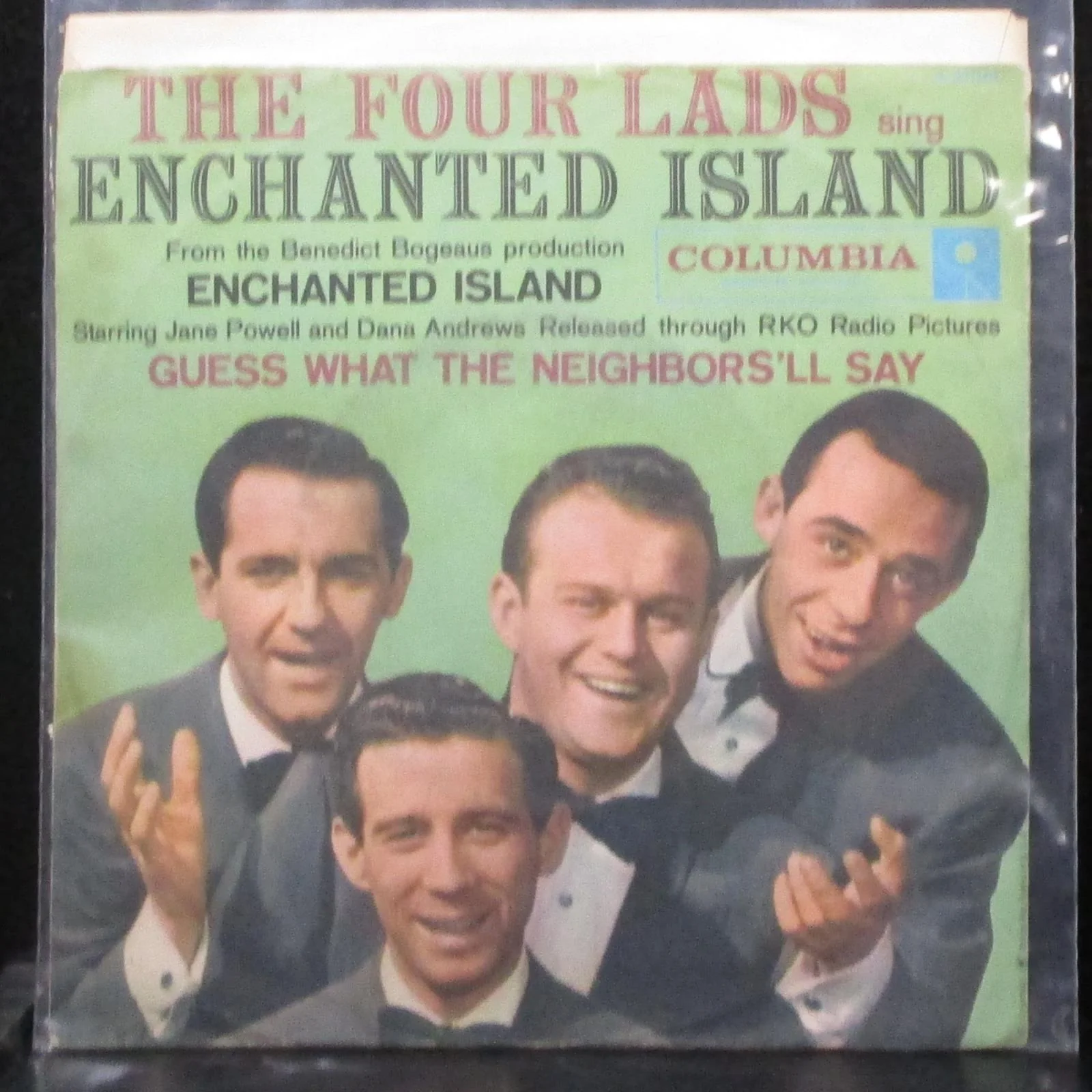 The Four Lads - Enchanted Island 7" VG+ Promo Vinyl 45 Columbia 4-41194 USA 1958