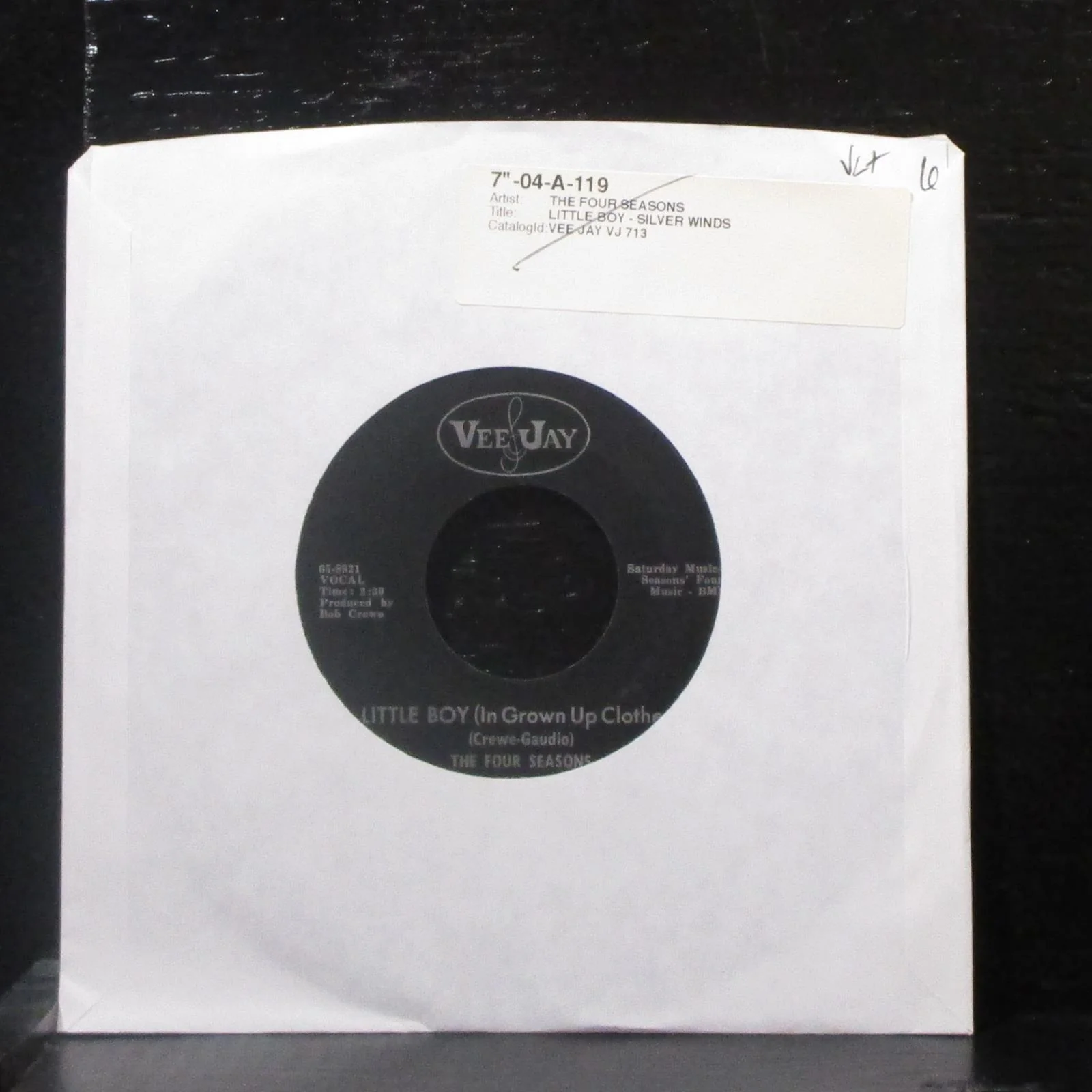 The Four Seasons - Little Boy / Silver Wings 7" VG+ Vinyl 45 VJ-713 USA 1965
