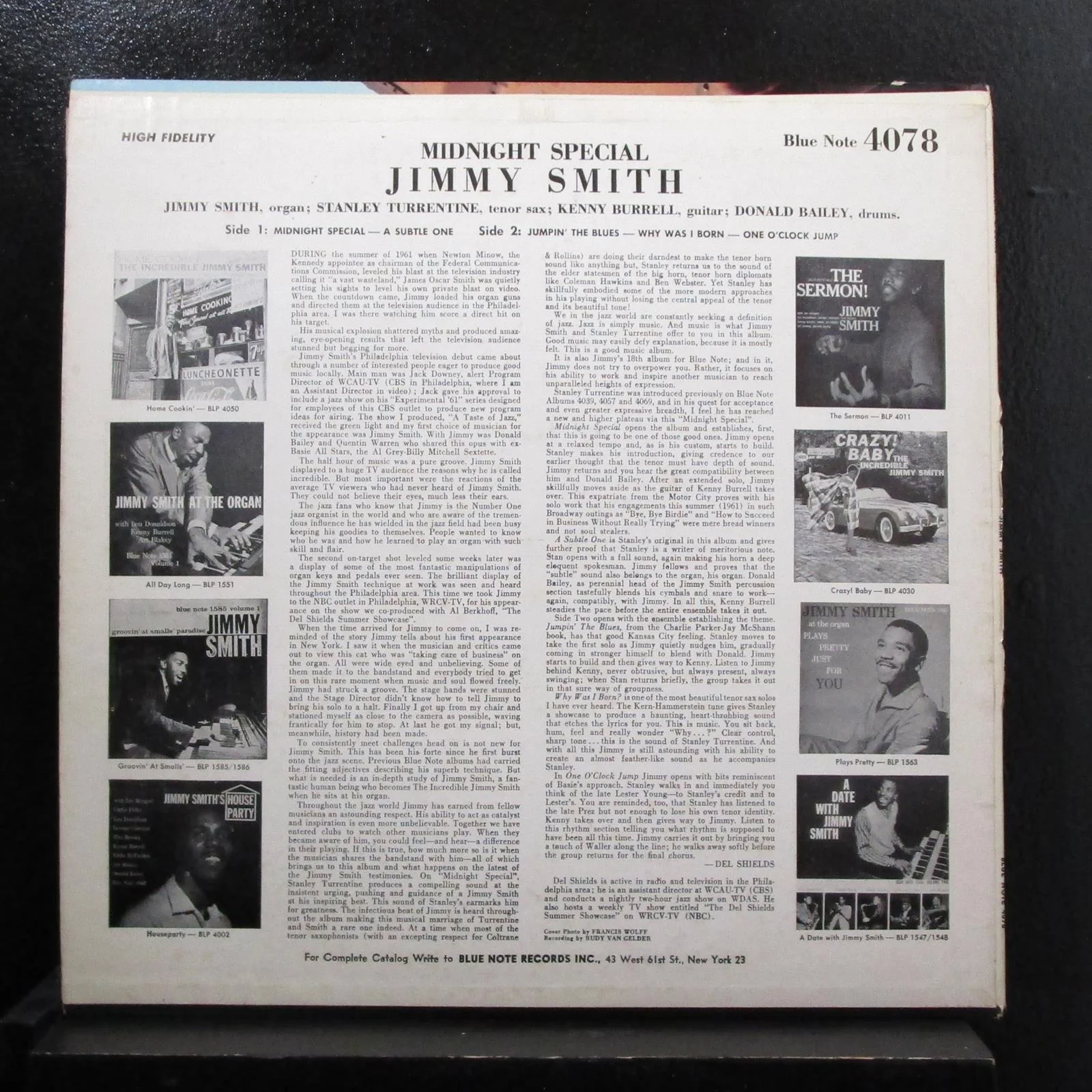 The Incredible Jimmy Smith - Midnight Special LP VG BLP 4078 Mono Microgroove - Image 2