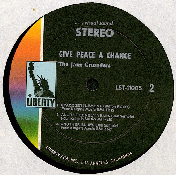 The Jazz Crusaders - Give Peace A Chance - VG+ LP Record 1970 Liberty USA Promo Vinyl - Jazz / Soul-Jazz - Image 4