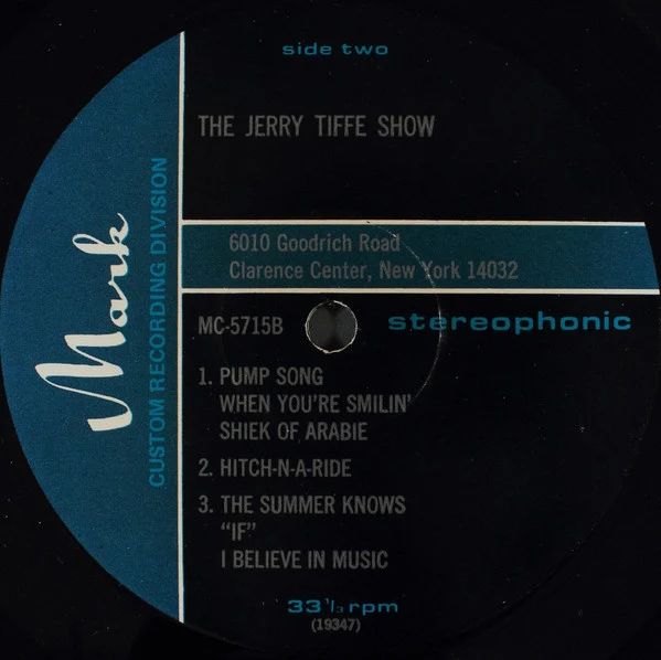 The Jerry Tiffe Show - LP Record 1970s Mark USA Private NYC Self Released Vinyl - Jazz / Lounge - Image 3