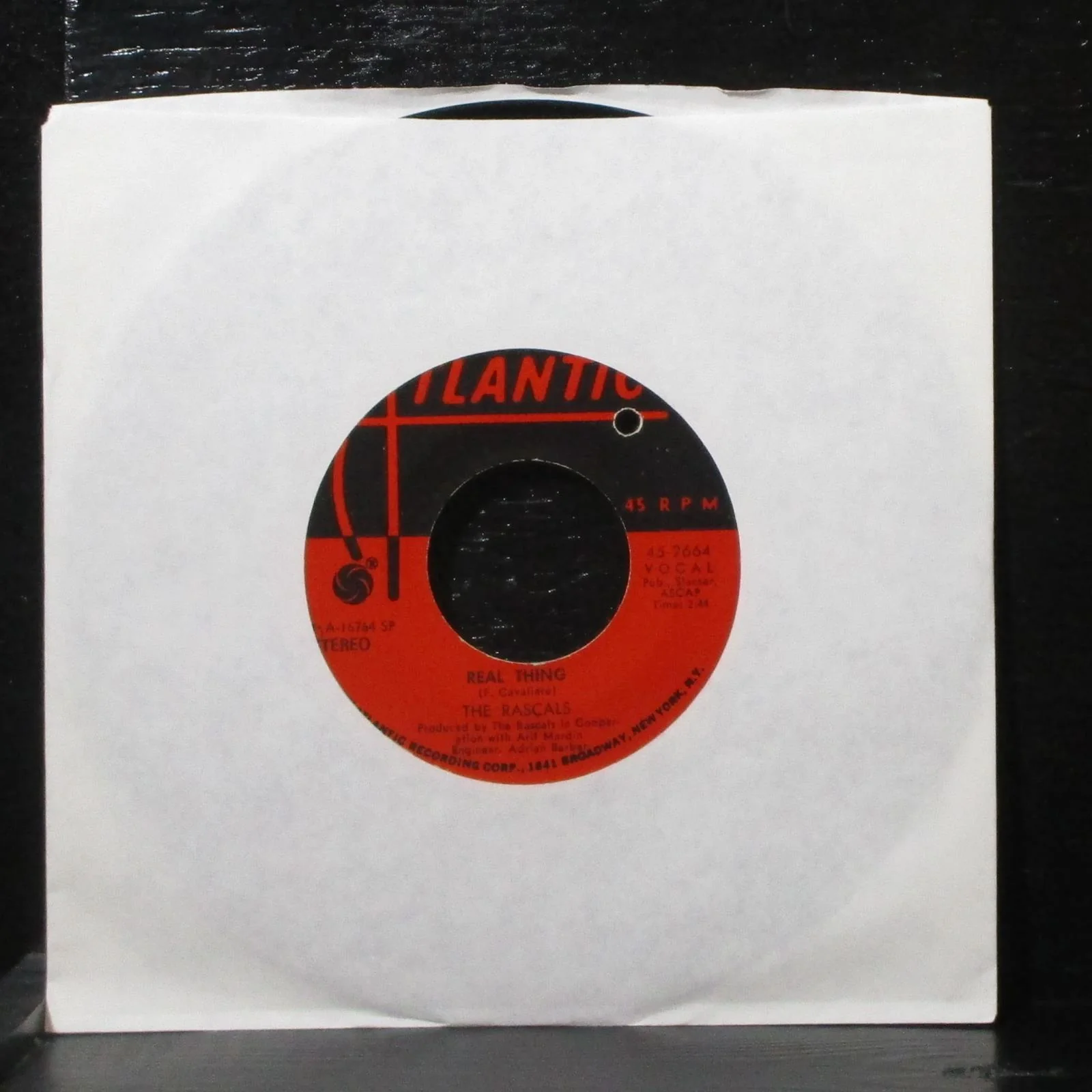 The Rascals - Carry Me Back / Real Thing 7" VG+ Atlantic 45-2664 USA lbl var - Image 2