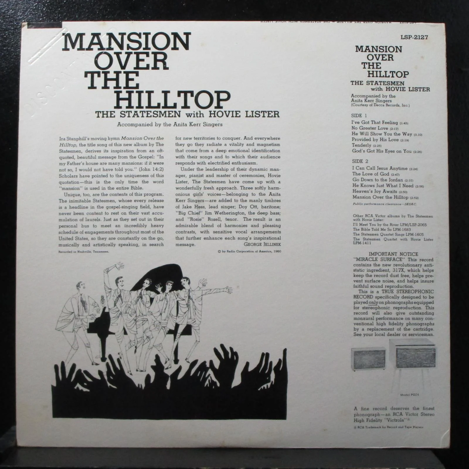 The Statesmen - Mansion Over The Hilltop VG+ Stereo LP RCA Victor LSP-2127 USA - Image 2