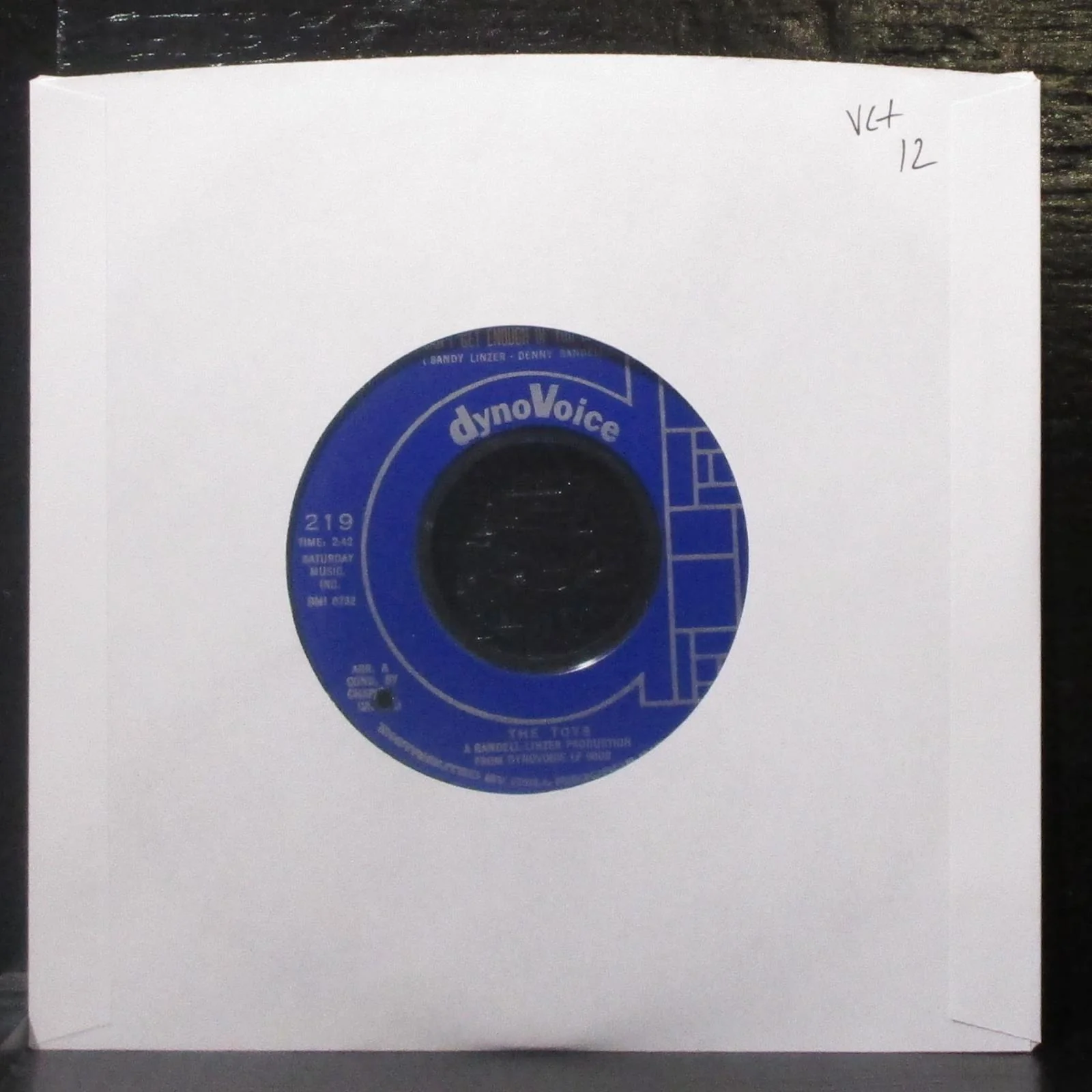 The Toys - Silver Spoon / Can't Get Enough Of You Baby 7" VG+ Vinyl 45 Dynovoice