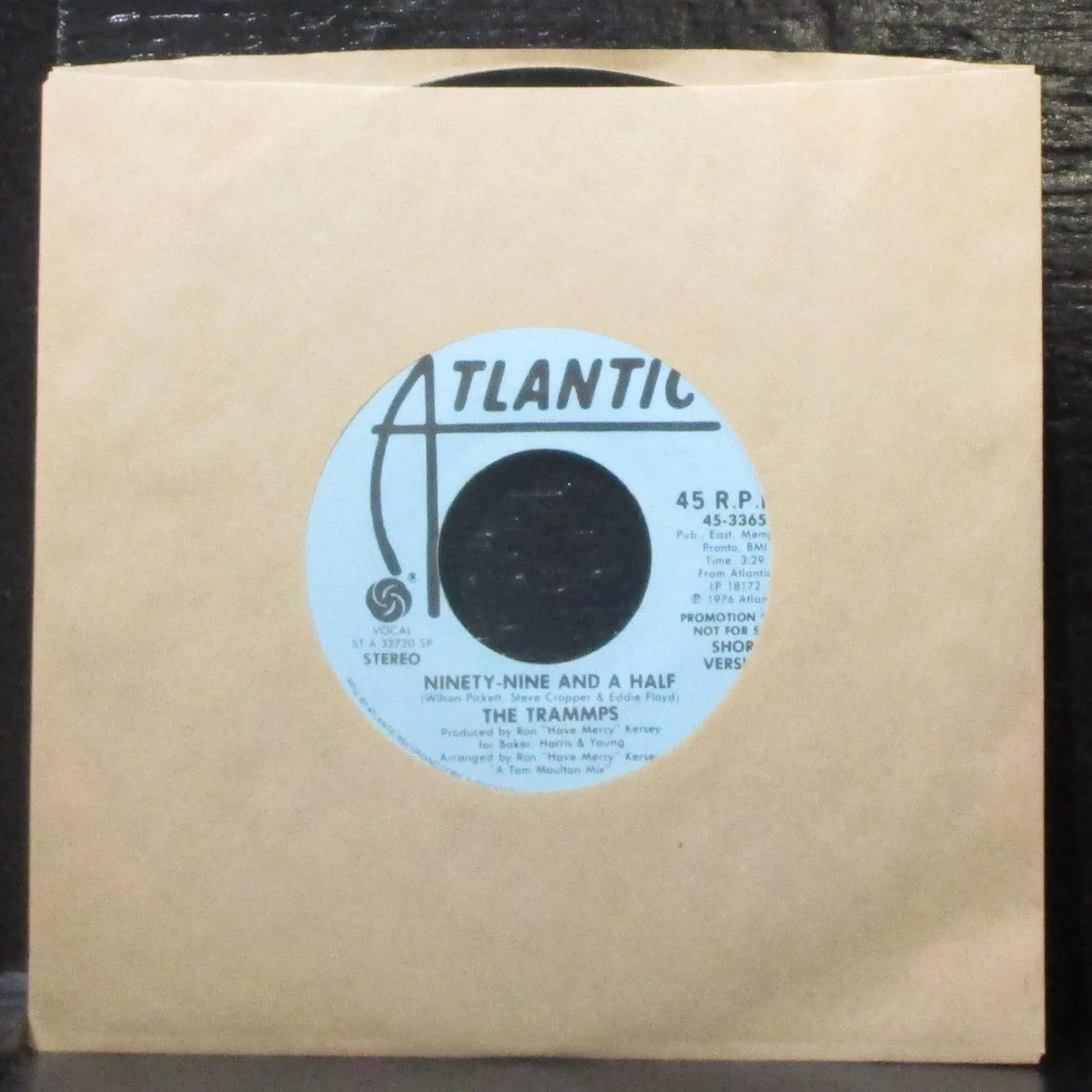 The Trammps - Ninety-Nine And A Half 7" Mint- Promo Vinyl 45 Atlantic 45-3365 - Image 2