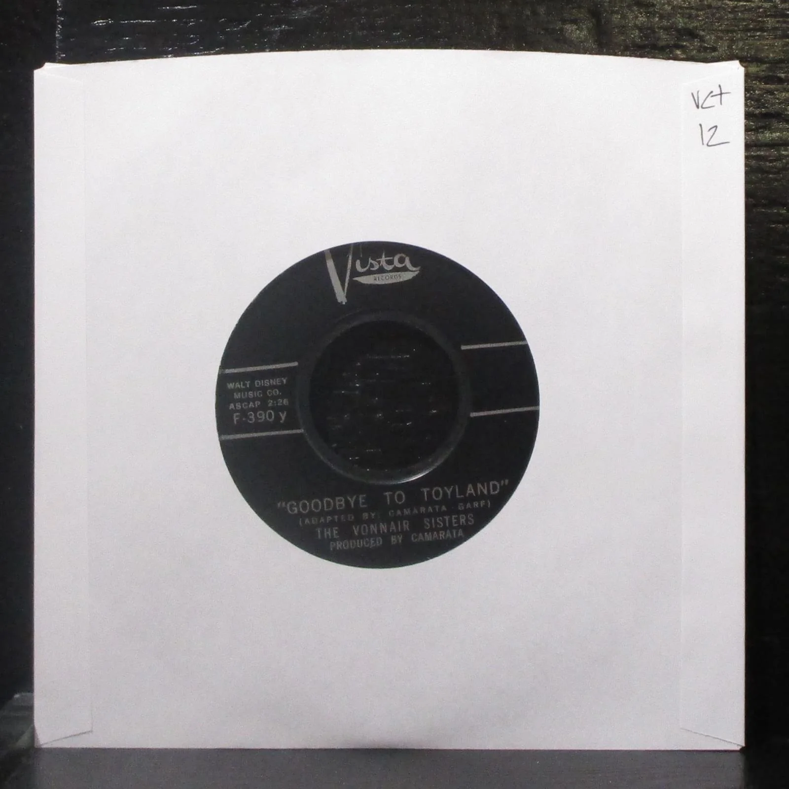 The Vonnair Sisters - Goodbye To Toyland 7" VG+ Vinyl 45 Buena Vista F-390 USA