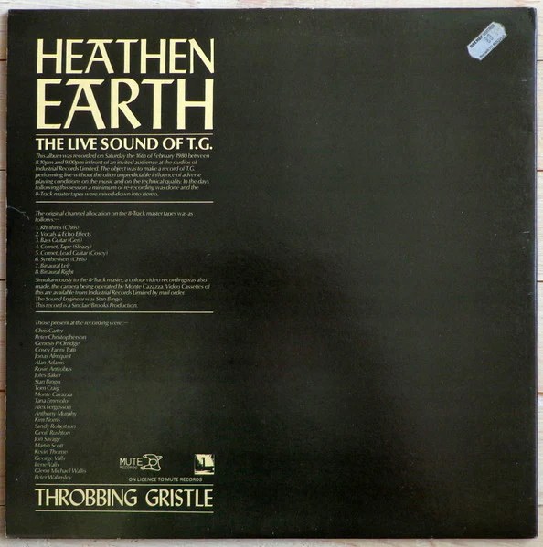 Throbbing Gristle - Heathen Earth (1980) - Mint- LP Record 1983 Mute UK Vinyl - Electronic / Industrial / Experimental - Image 2