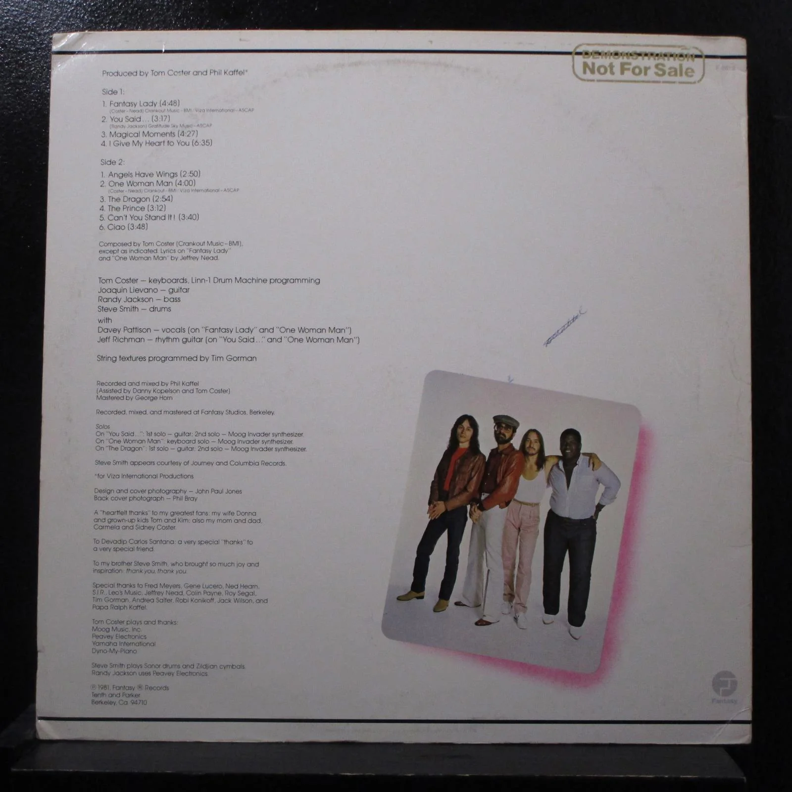 Tom Coster - T.C. LP VG+ F-9612 Fantasy 1981 USA Vinyl Record - Image 2
