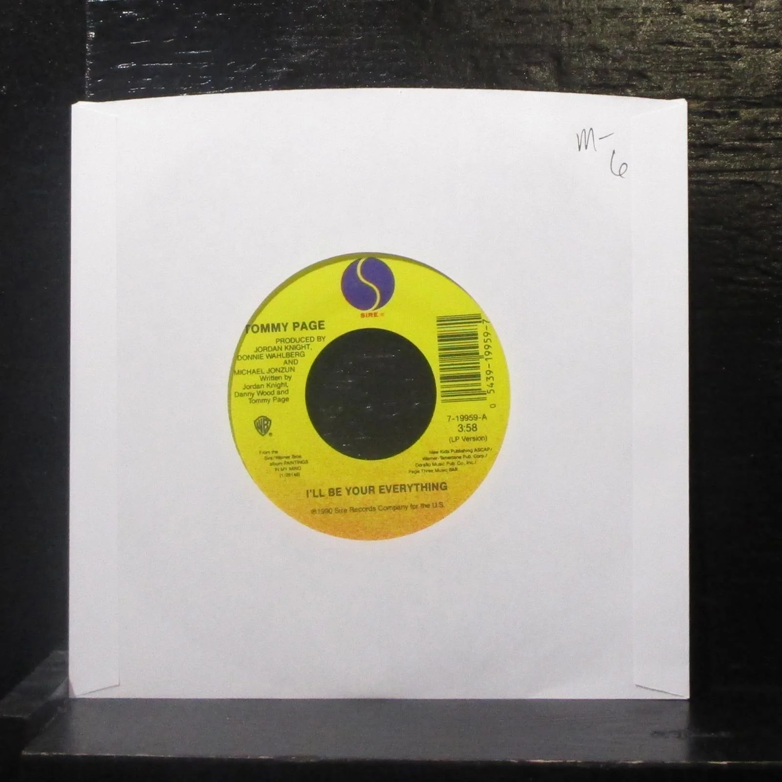 Tommy Page - I'll Be Your Everything 7" Mint- Vinyl 45 Sire 7-19959 USA 1990