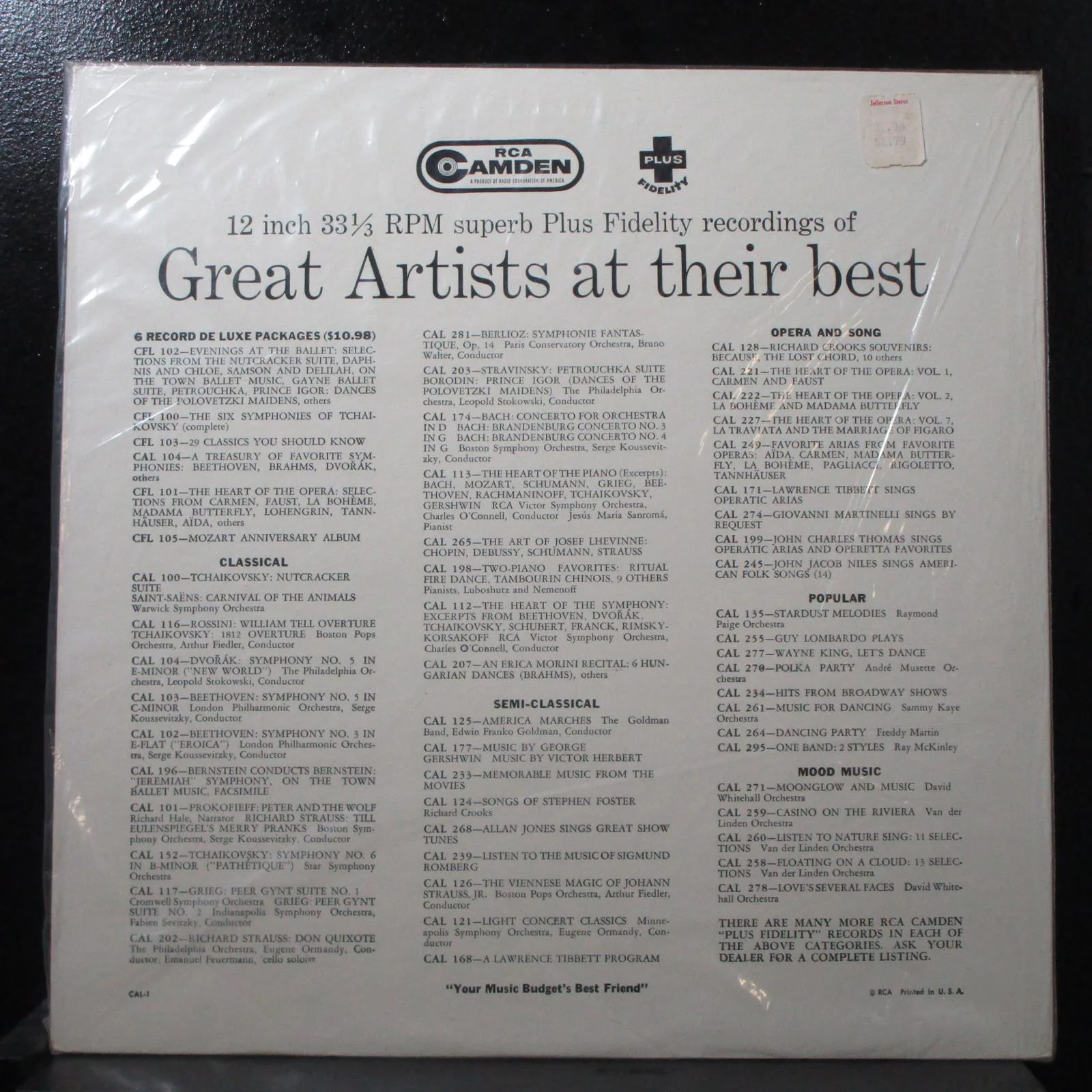 Toscanini & Philharmonic-Symphony Orchestra of New York sealed LP CAL-309 - Image 2