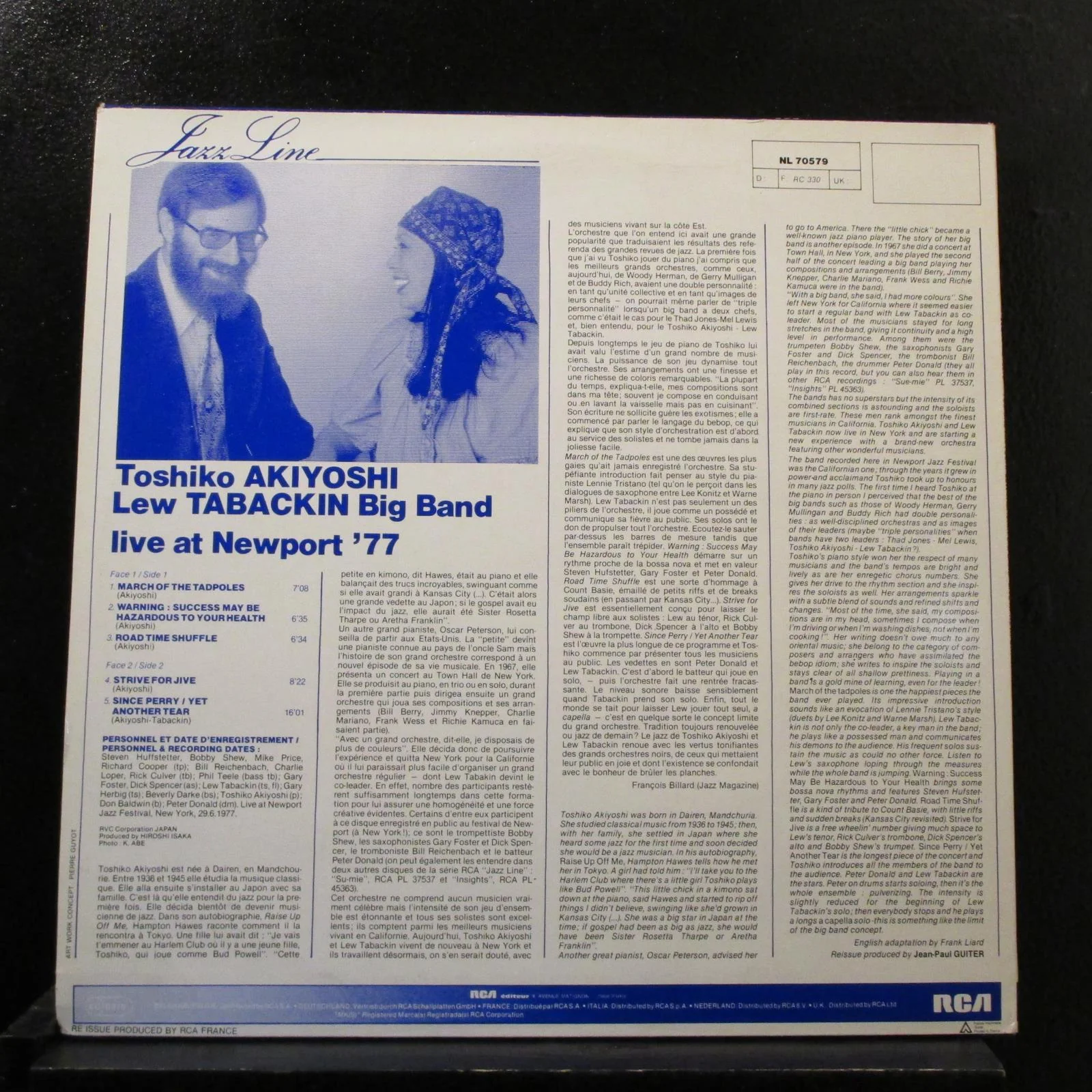 Toshiko Akiyoshi-Lew Tabackin - Live At Newport '77 LP Mint- NL 70579 France - Image 2