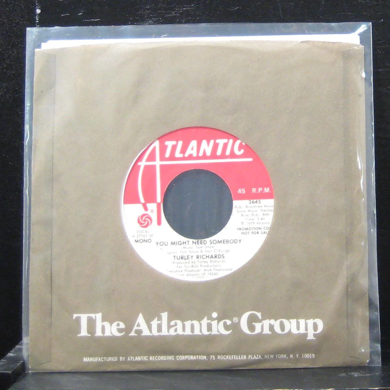 Turley Richards - You Might Need Somebody 7" VG+ 3645 Vinyl 45 Promo