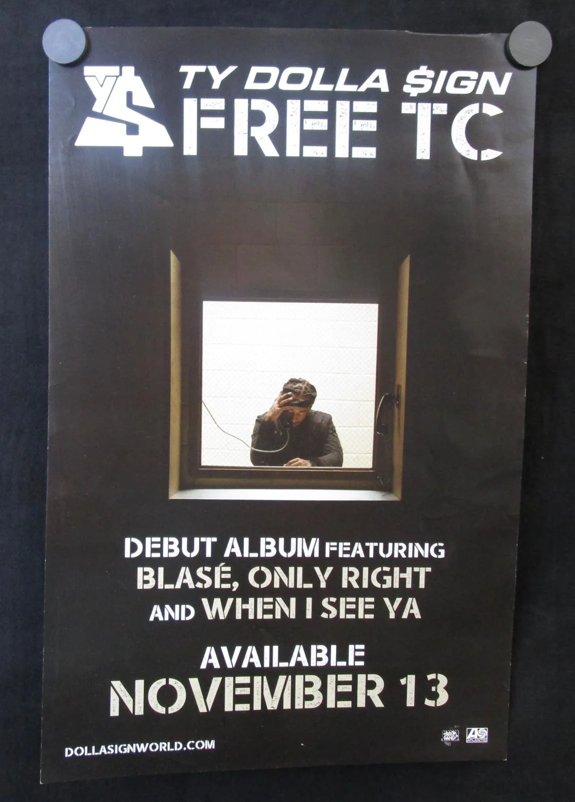 Ty Dolla Sign - Free TC Mint- Poster 17"x11" 2015 double-sided