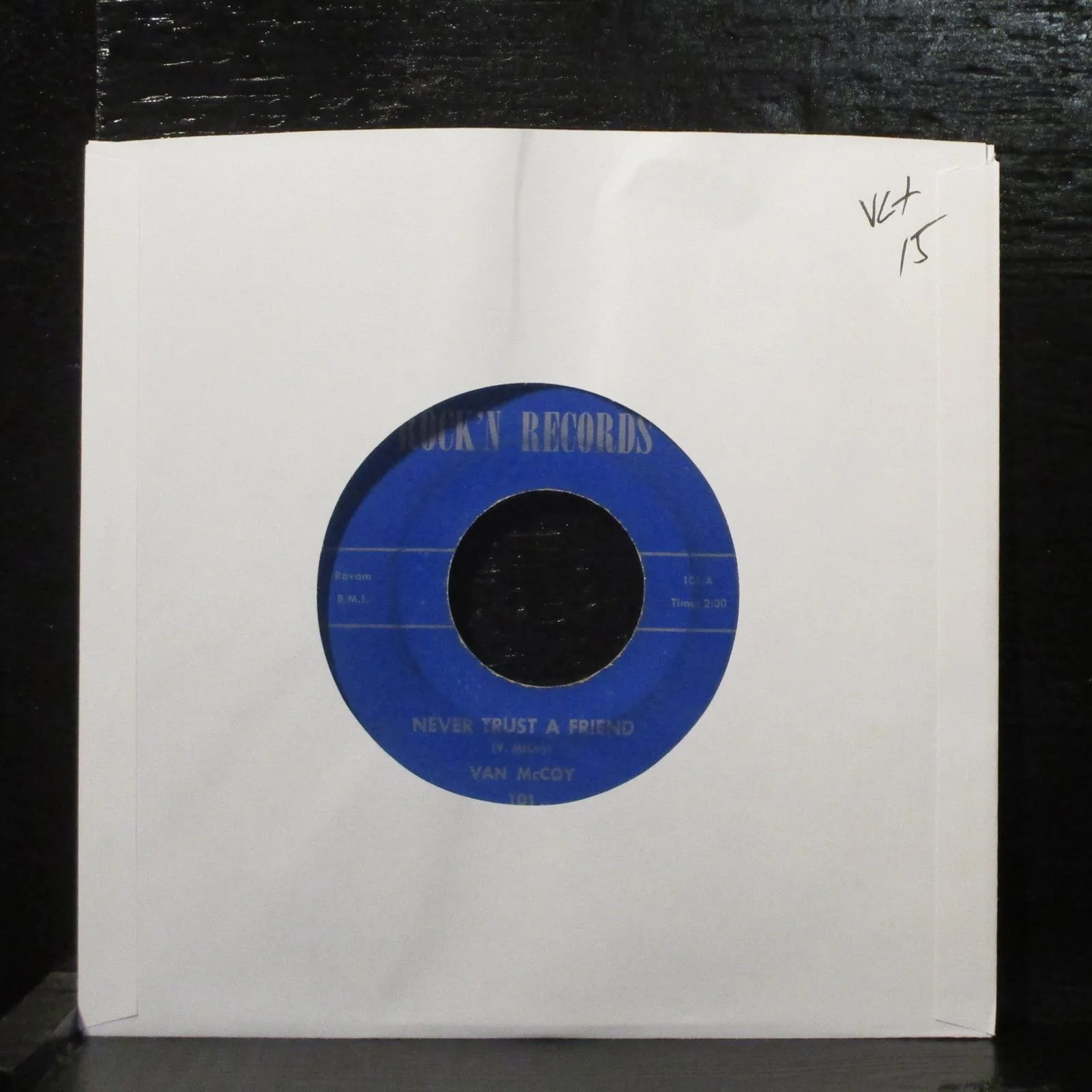Van McCoy Never Trust A Friend 7" Vinyl 45 Rock'n Records 101 Soul 1961