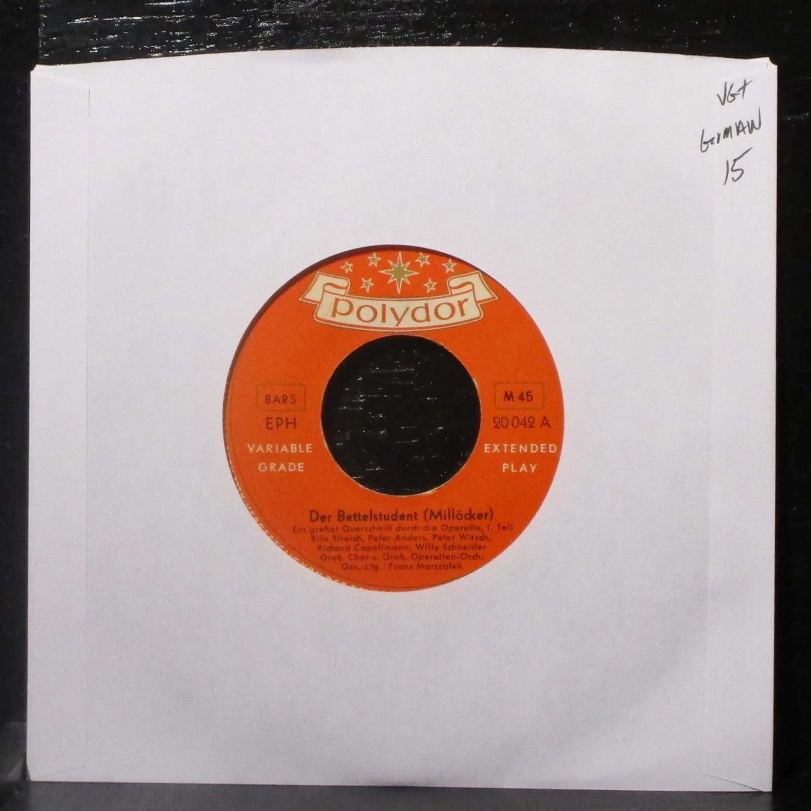 Various Artists - Der Bettelstudent (Millcker) EP 7" VG+ Vinyl 45 Polydor GER