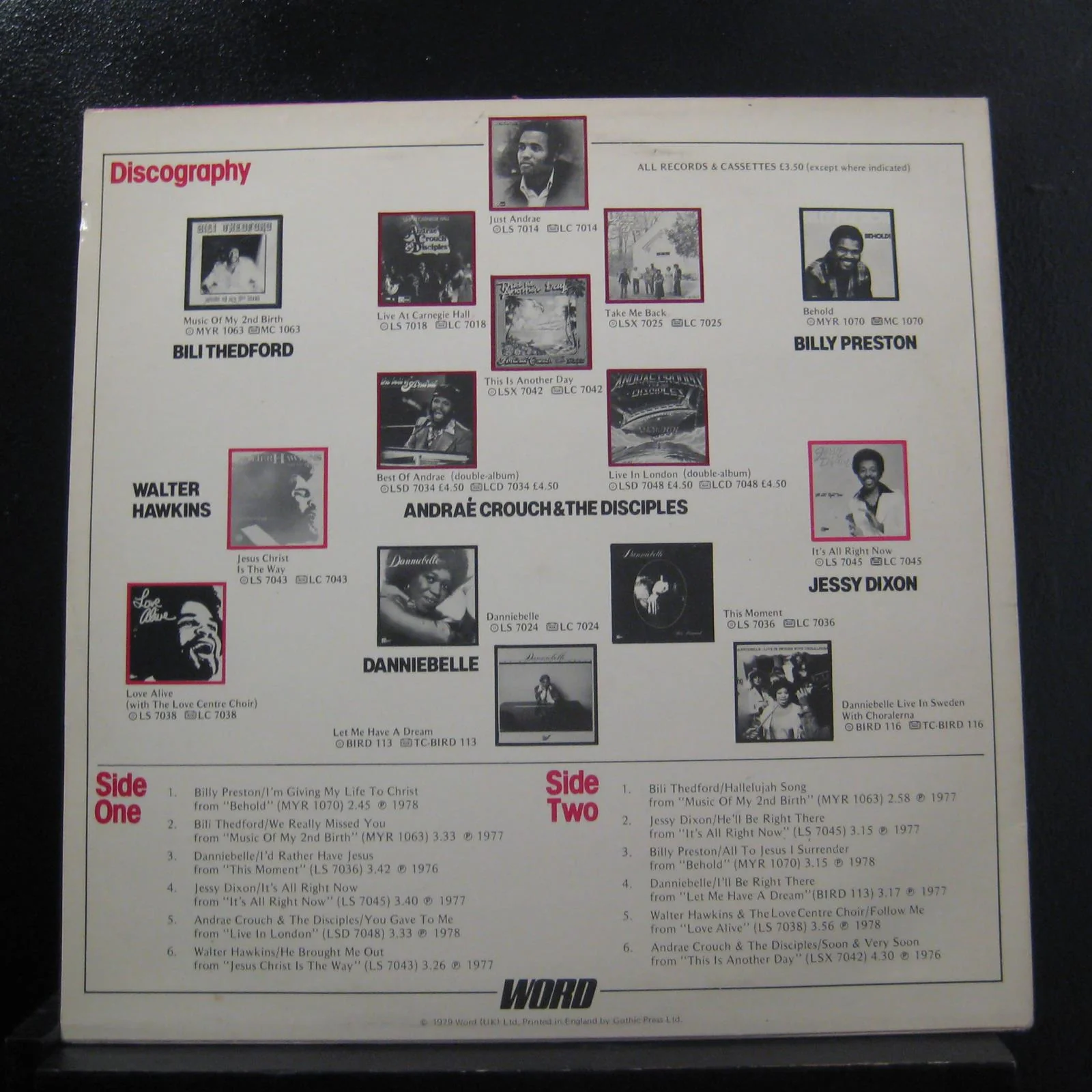Various - Black Inspirations - Mint- LP Record 1979 Word UK Vinyl - Gospel / Soul - Image 2