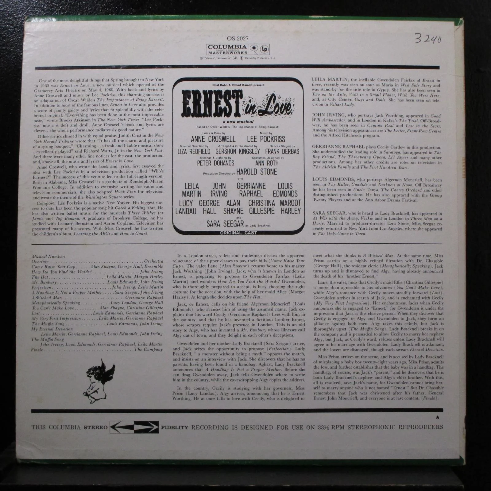 Various - Ernest In Love (Off-Broadway Cast) LP Mint- OS 2027 Grey 2i 360 Sound - Image 2